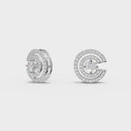 Spiral Sparkle Diamond Stud Earring