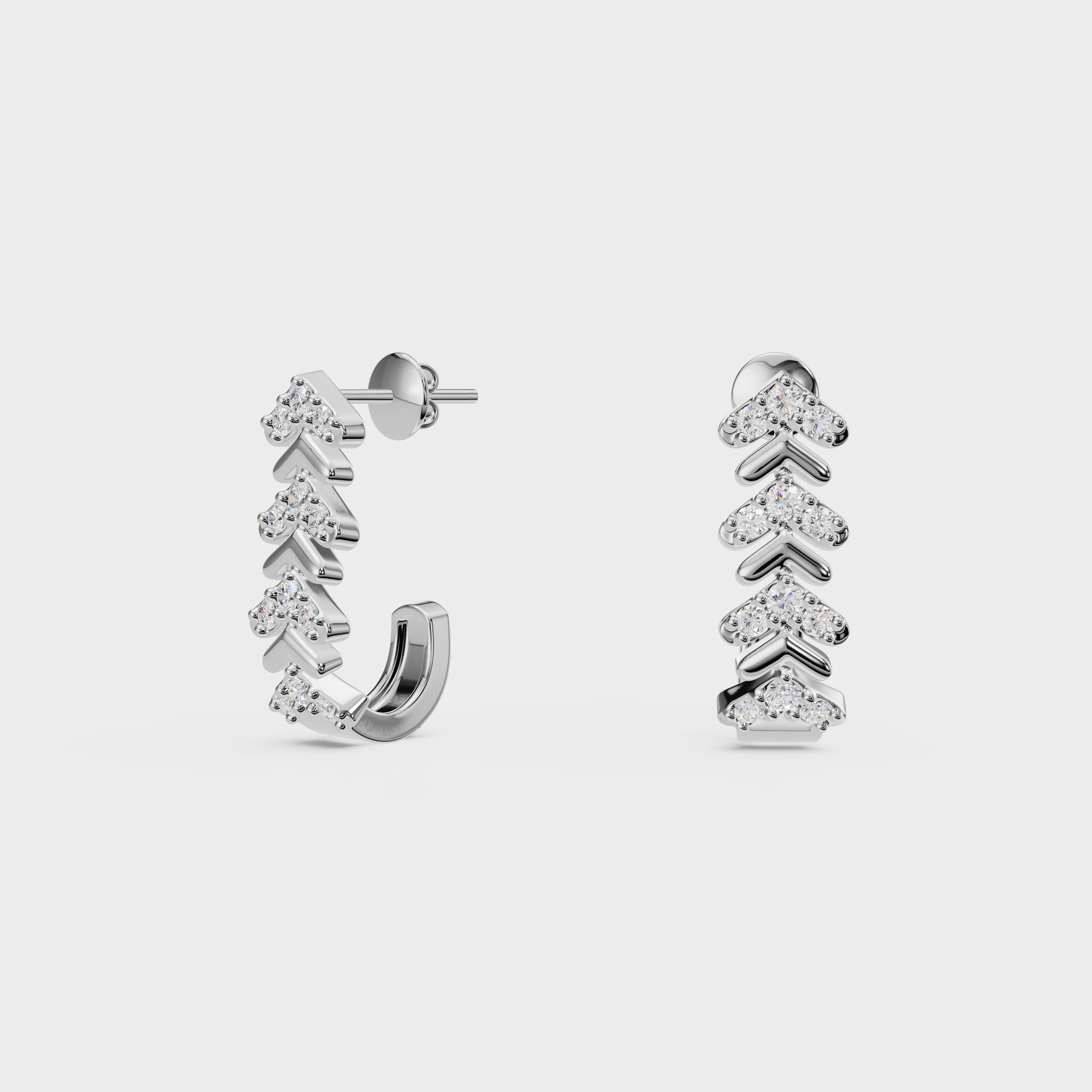 V-Sparkle diamond Hoops