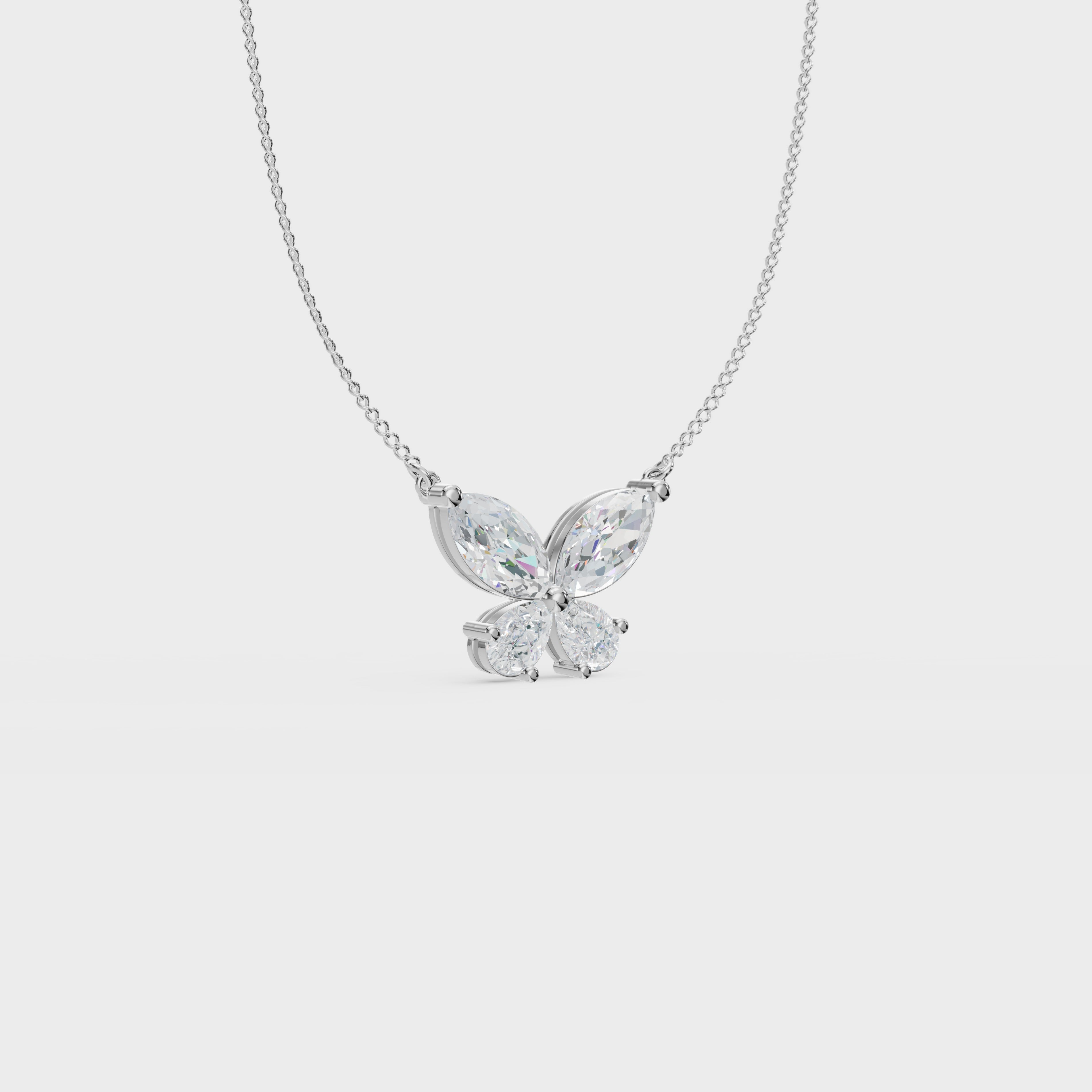 Flying Beauty Butterfly Elegant Marquise Cut Pendant