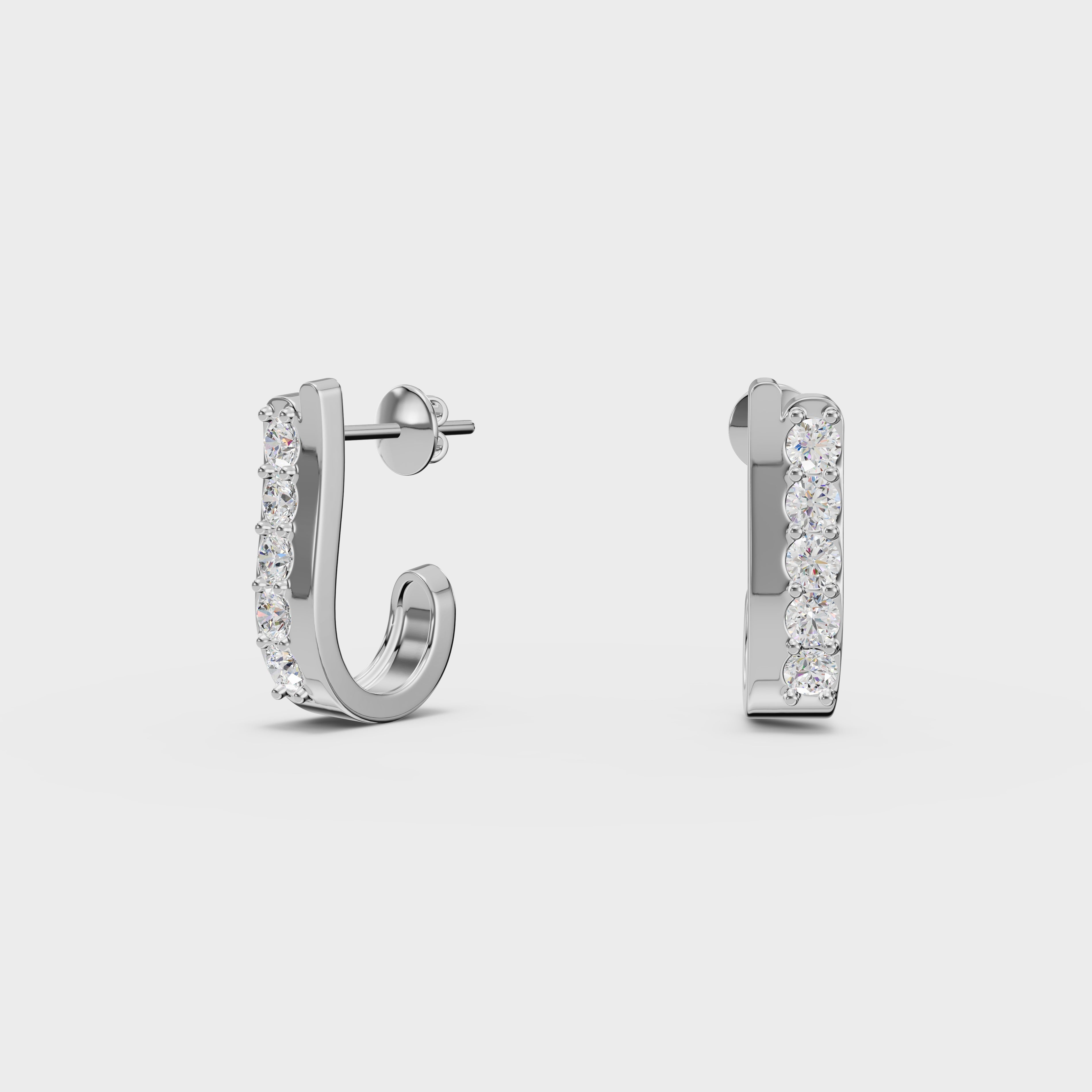 Sleek Diamond J-Hoops