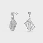 Geometric Drop Diamond Earrings