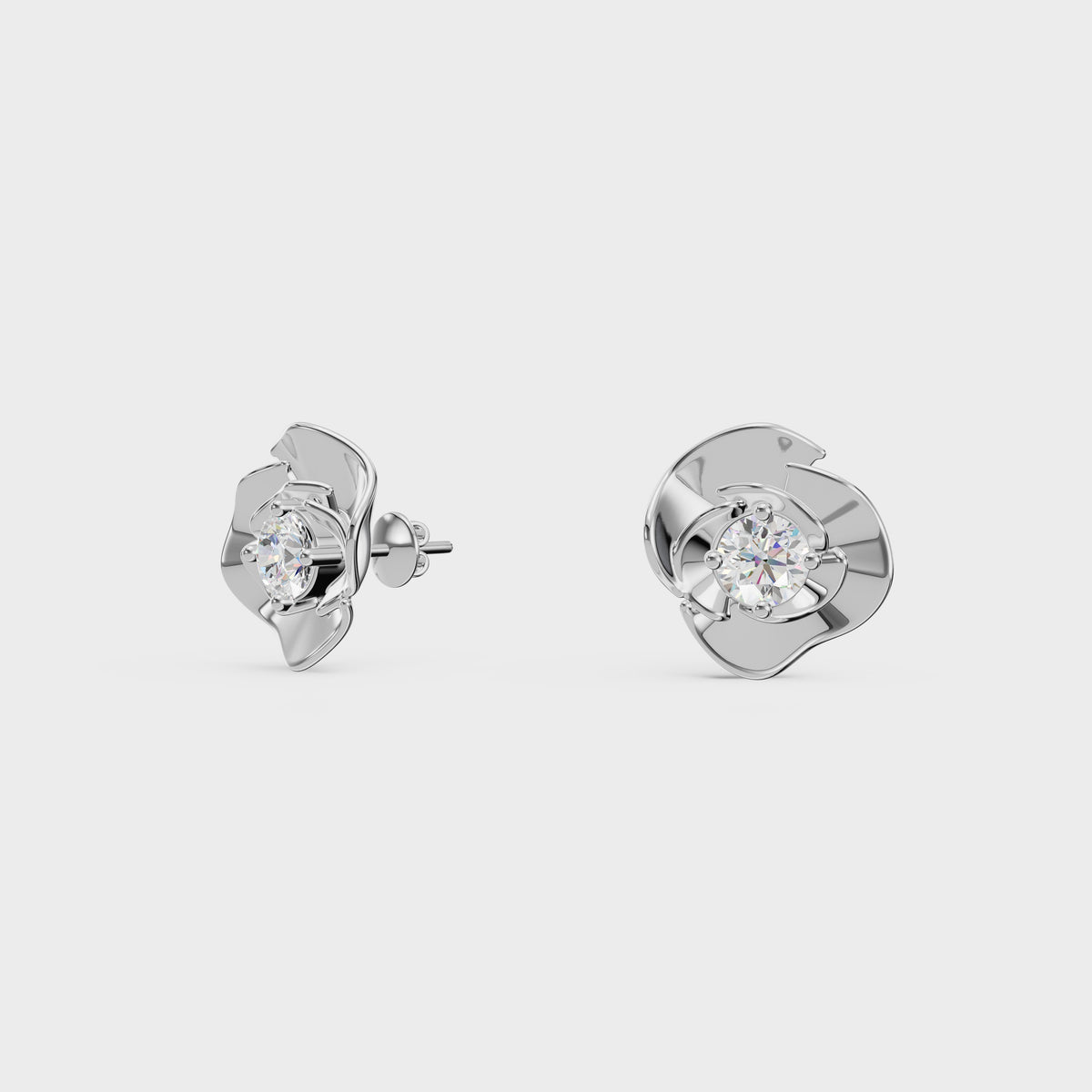Diamond Petal Earrings