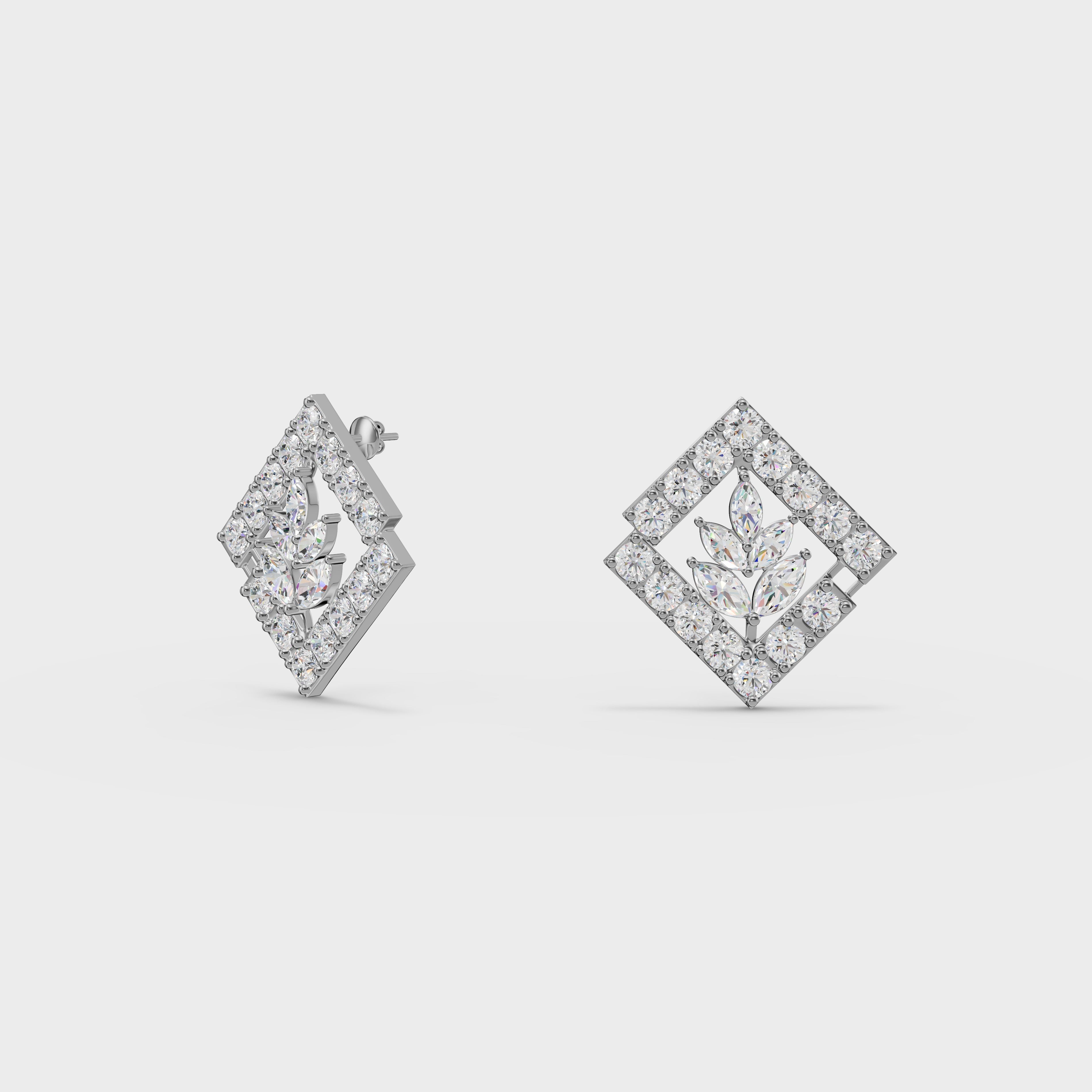 Modern Marquise Frame Studs