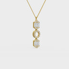 Art Deco Baguette and Round Diamond Pendant
