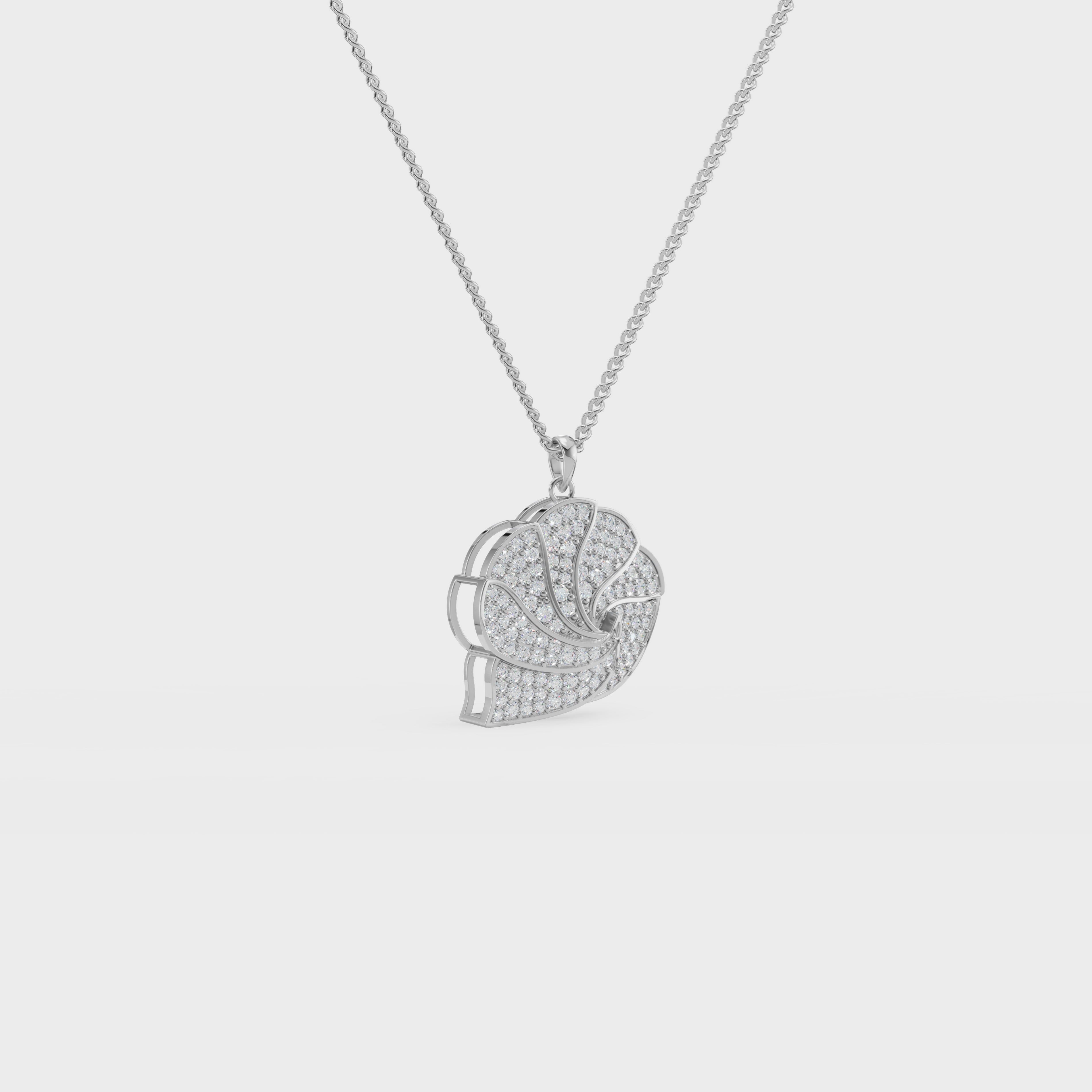 Ocean Swirl Inspired Diamond Pendant