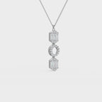Art Deco Baguette and Round Diamond Pendant