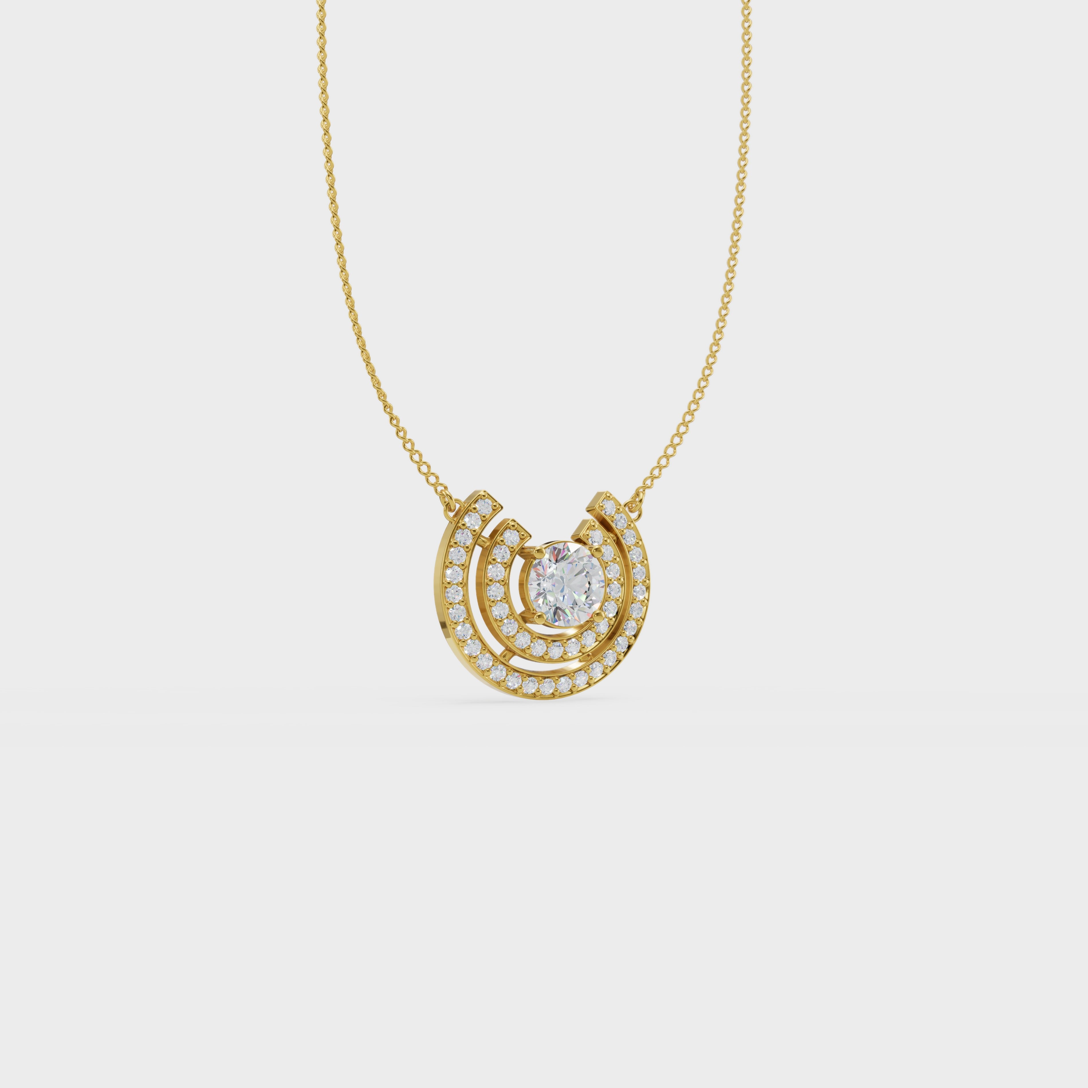 Good luck horseshoe Shape diamond pendant