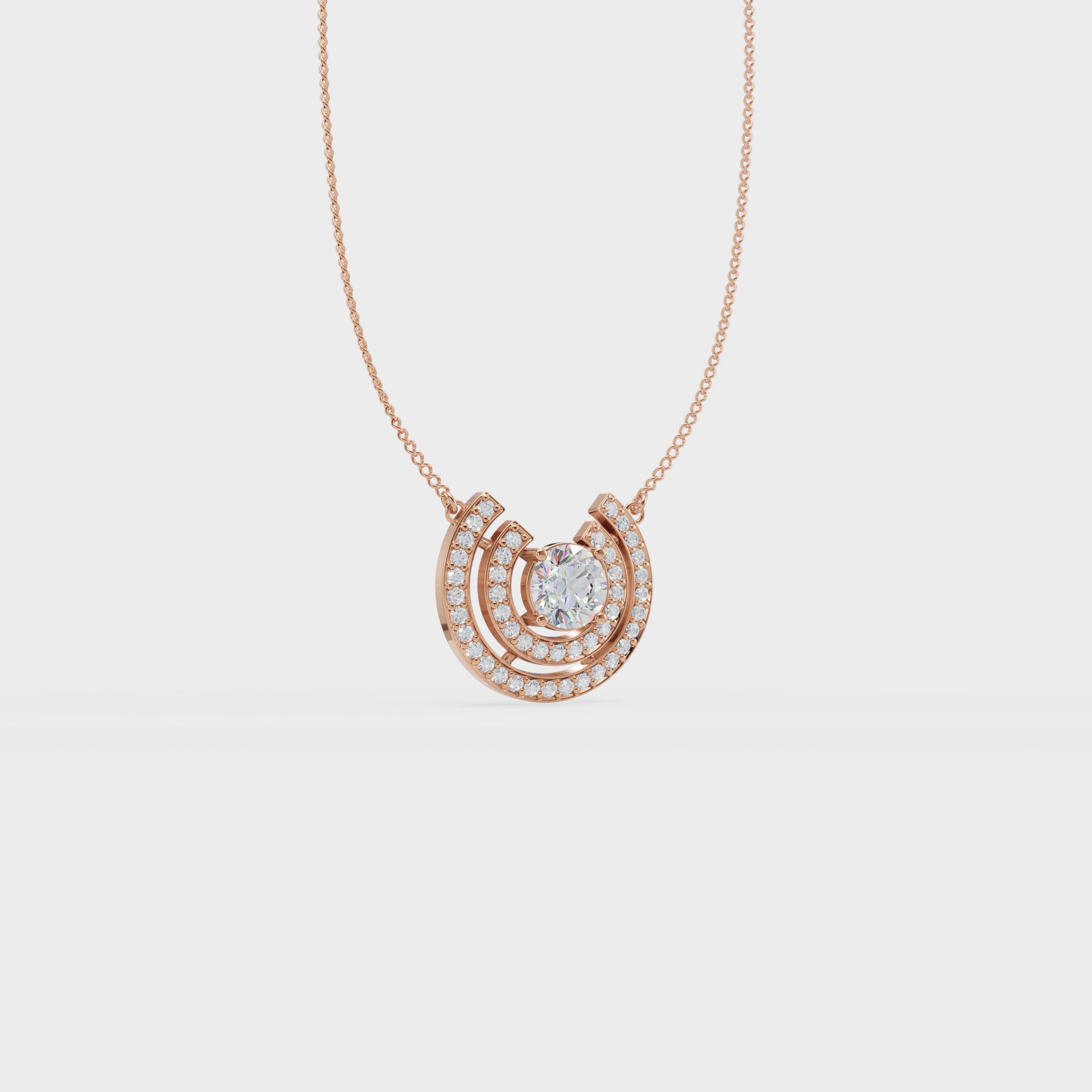 Good luck horseshoe Shape diamond pendant