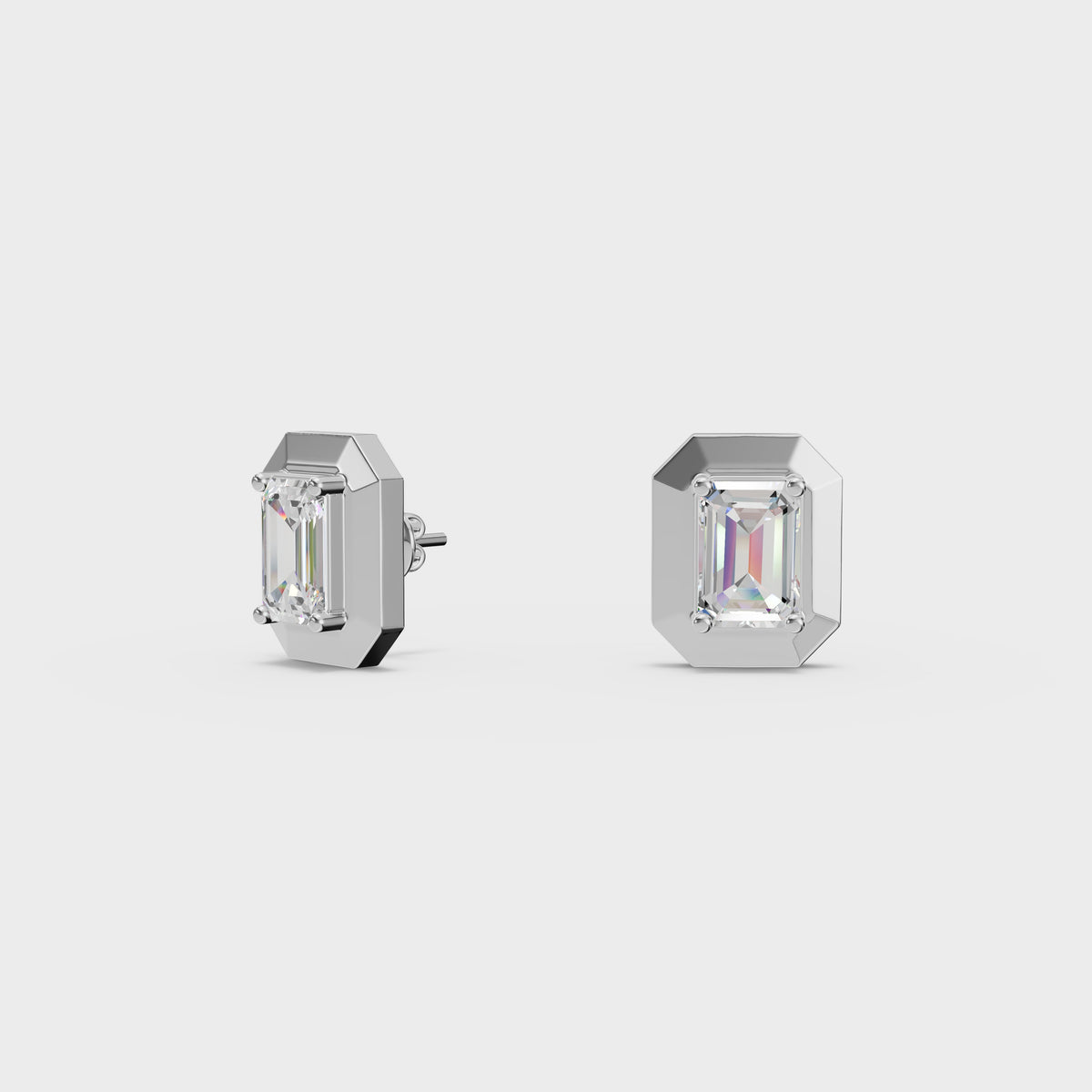 0.40ct Each Diamond Emerald Edge Diamond Studs