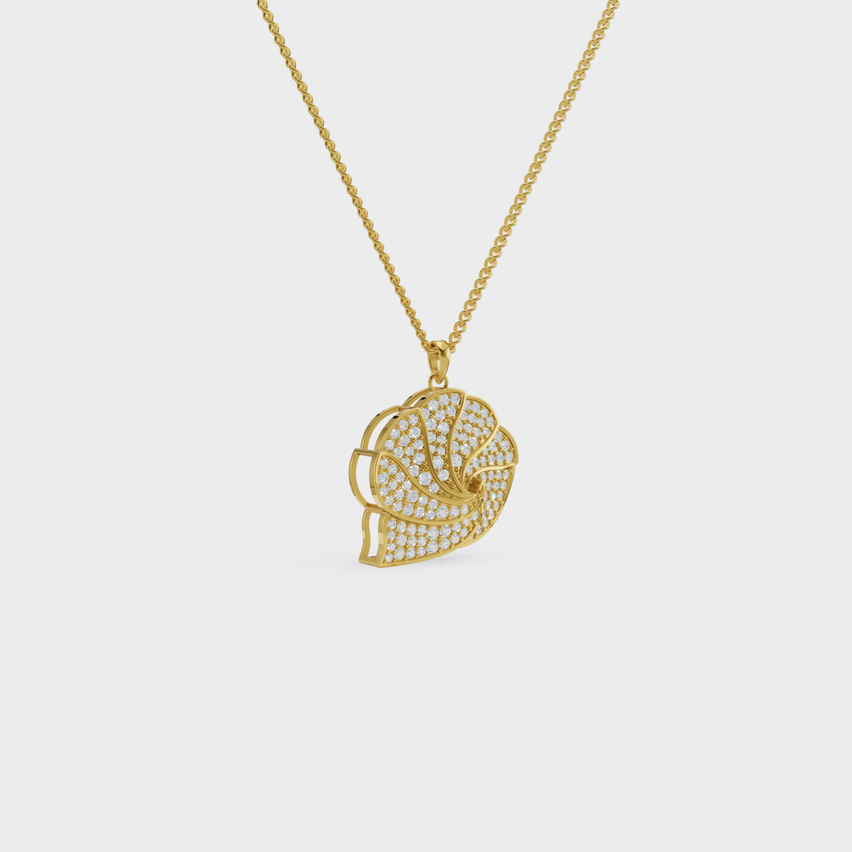 Ocean Swirl Inspired Diamond Pendant
