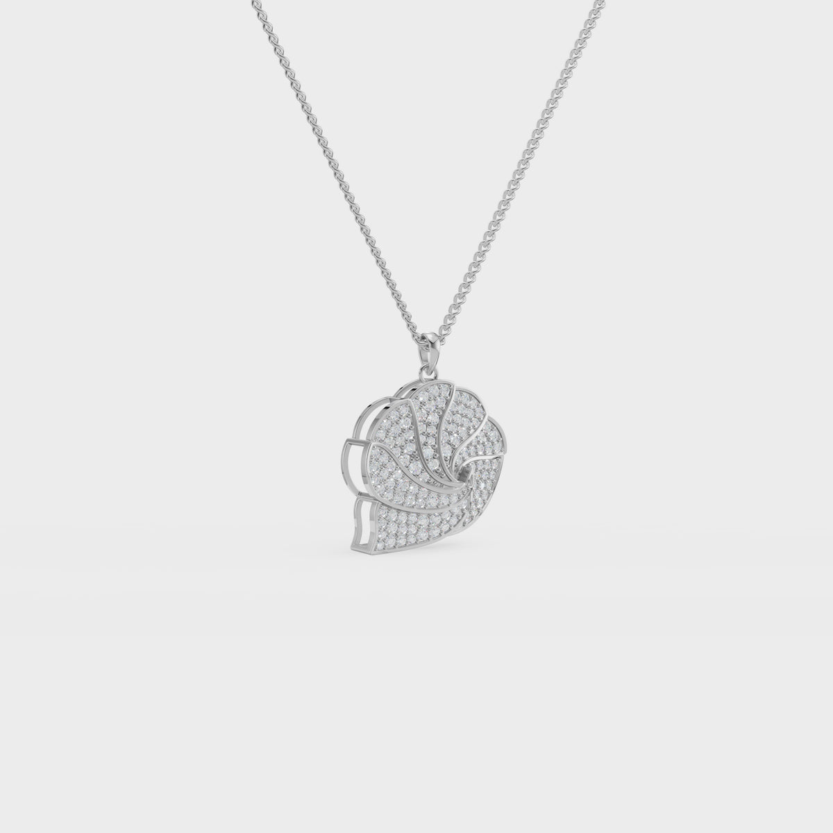 Ocean Swirl Inspired Diamond Pendant