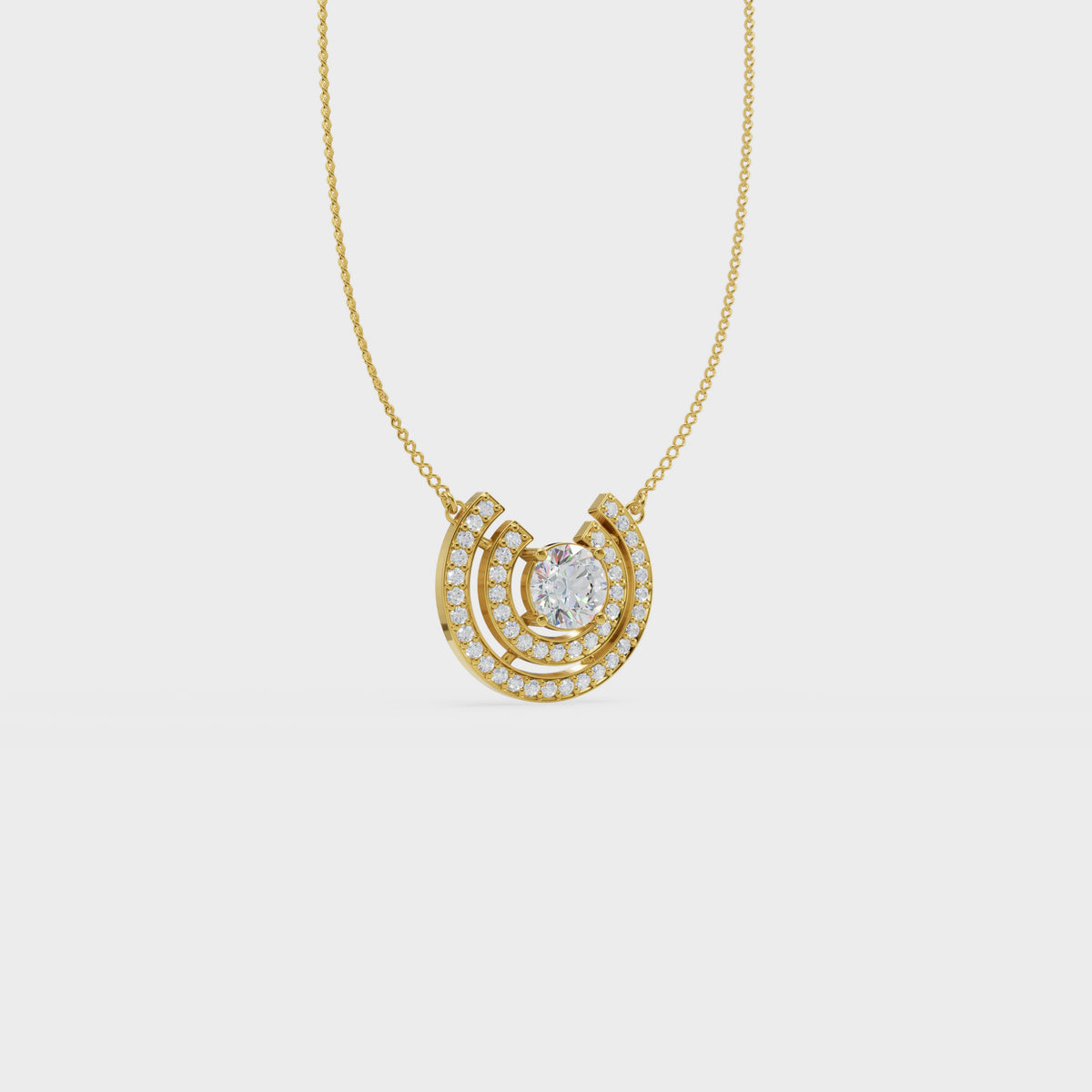 Good luck horseshoe Shape diamond pendant