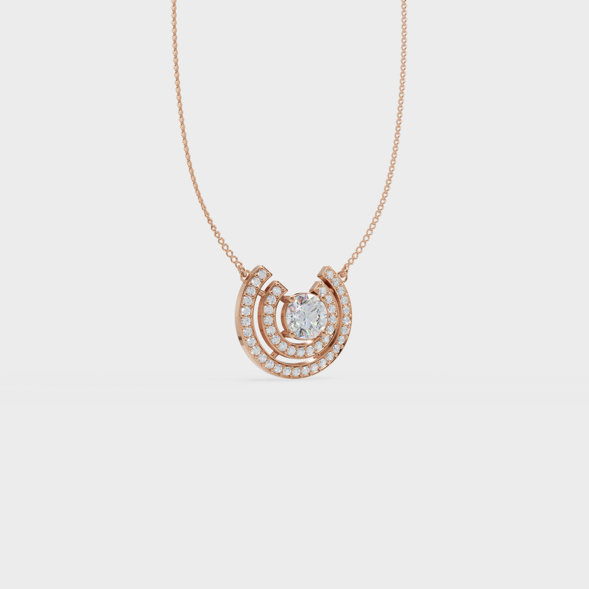 Good luck horseshoe Shape diamond pendant