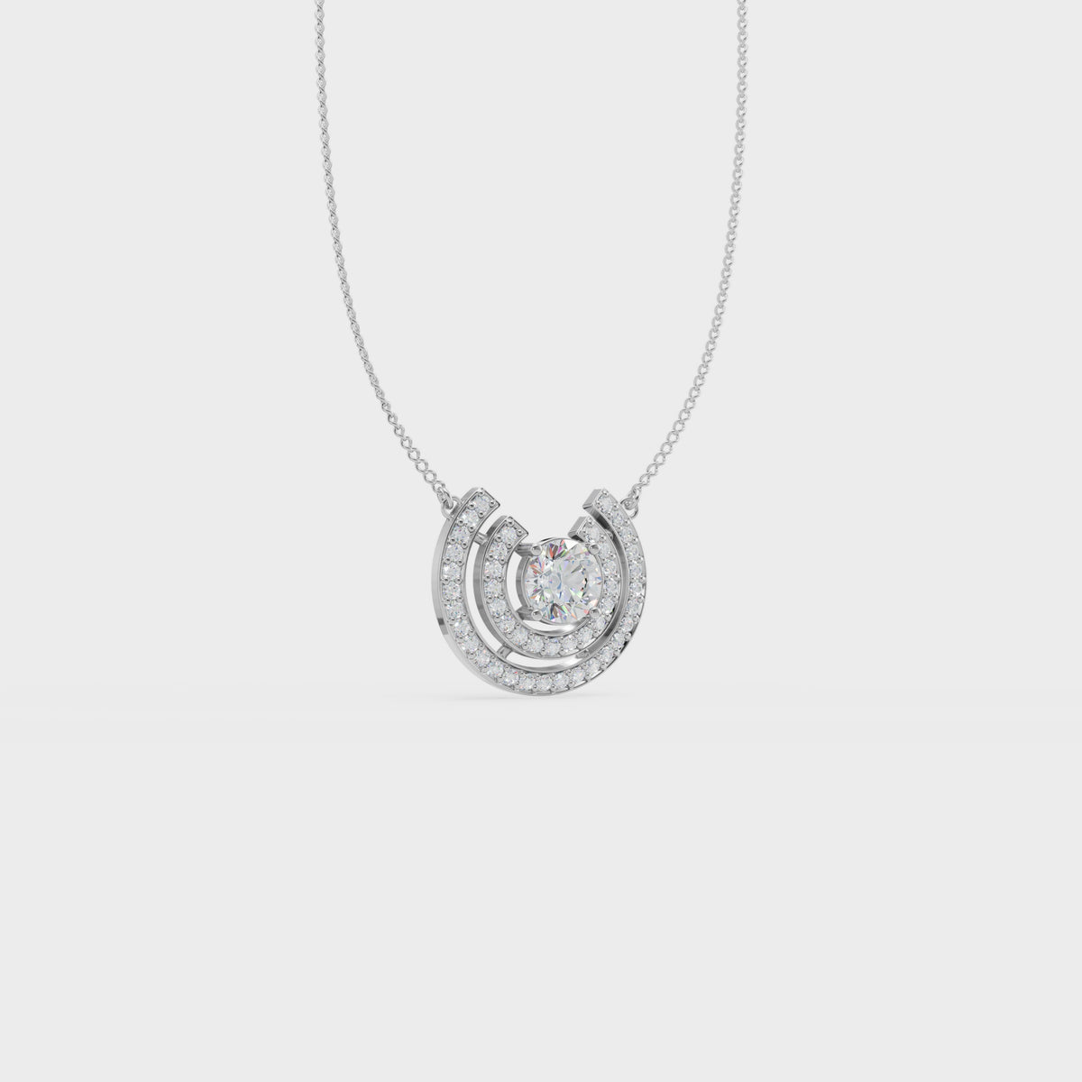 Good luck horseshoe Shape diamond pendant