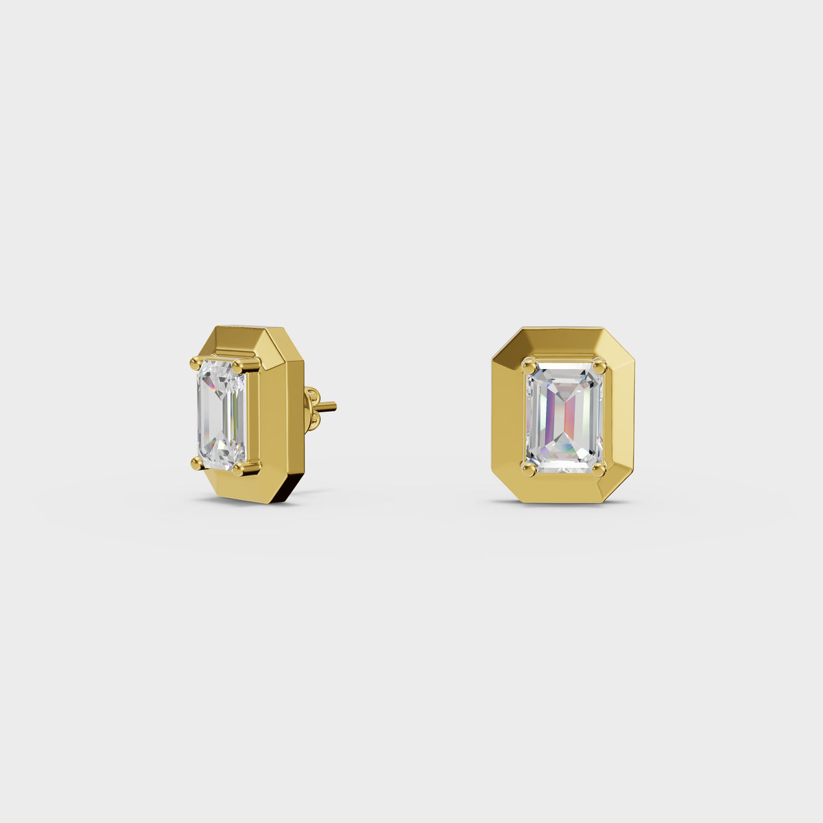 0.40ct Each Diamond Emerald Edge Diamond Studs