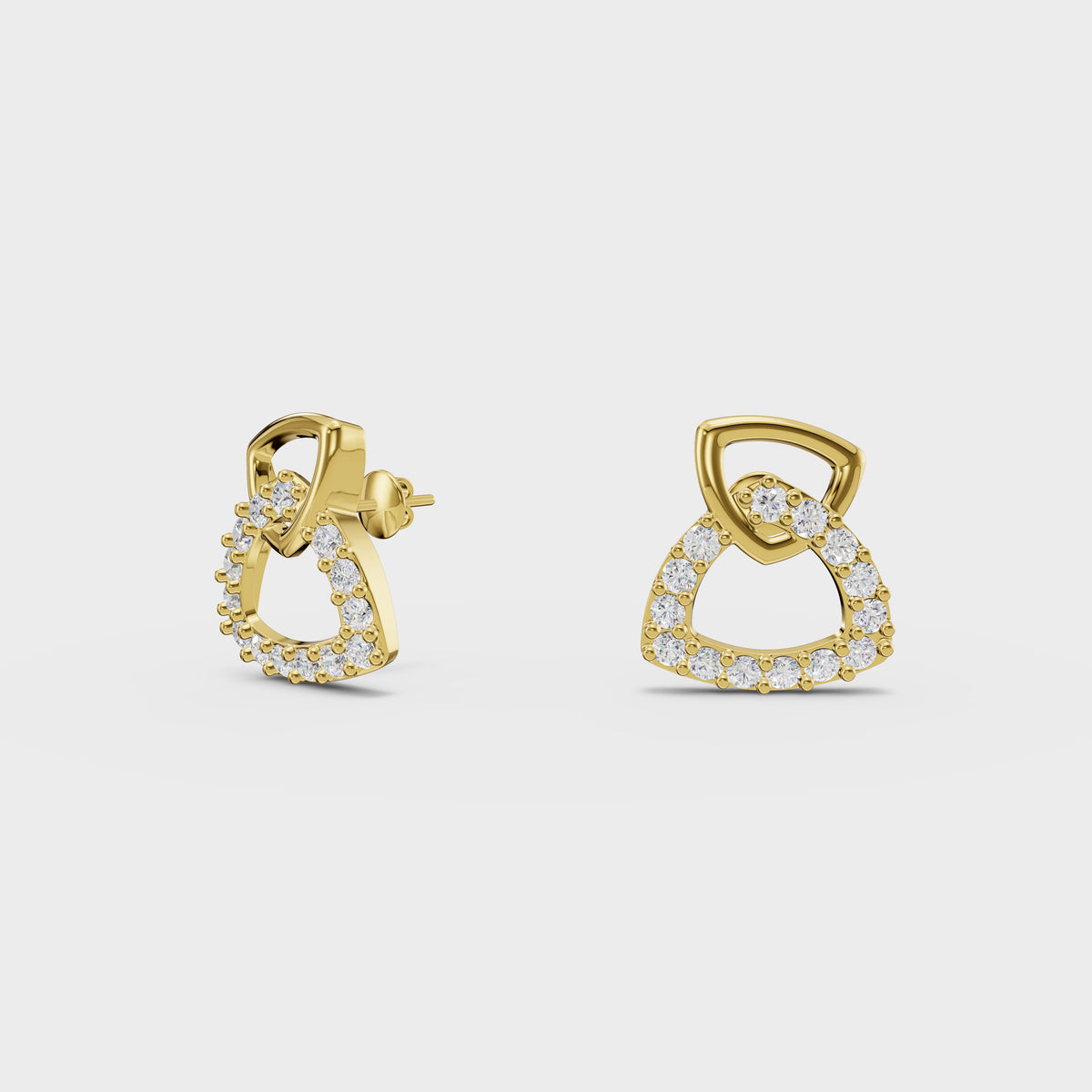 Dual Halo Diamond stud Earrings
