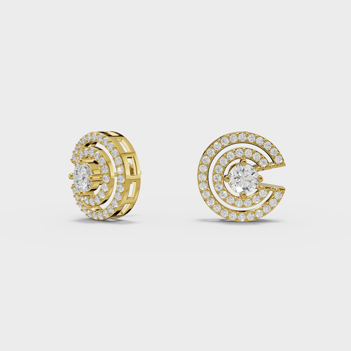 Spiral Sparkle Diamond Stud Earring