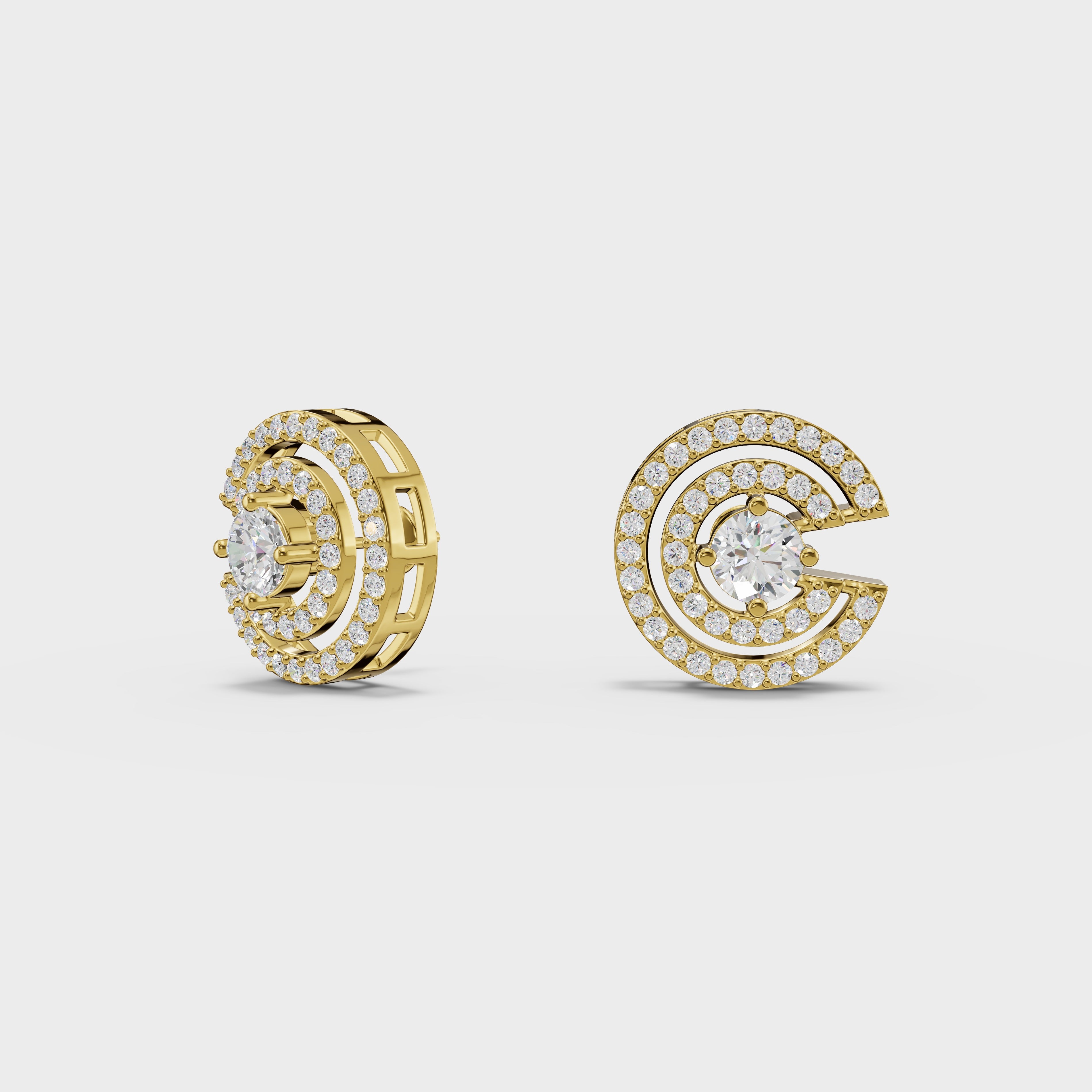 Spiral Sparkle Diamond Stud Earring