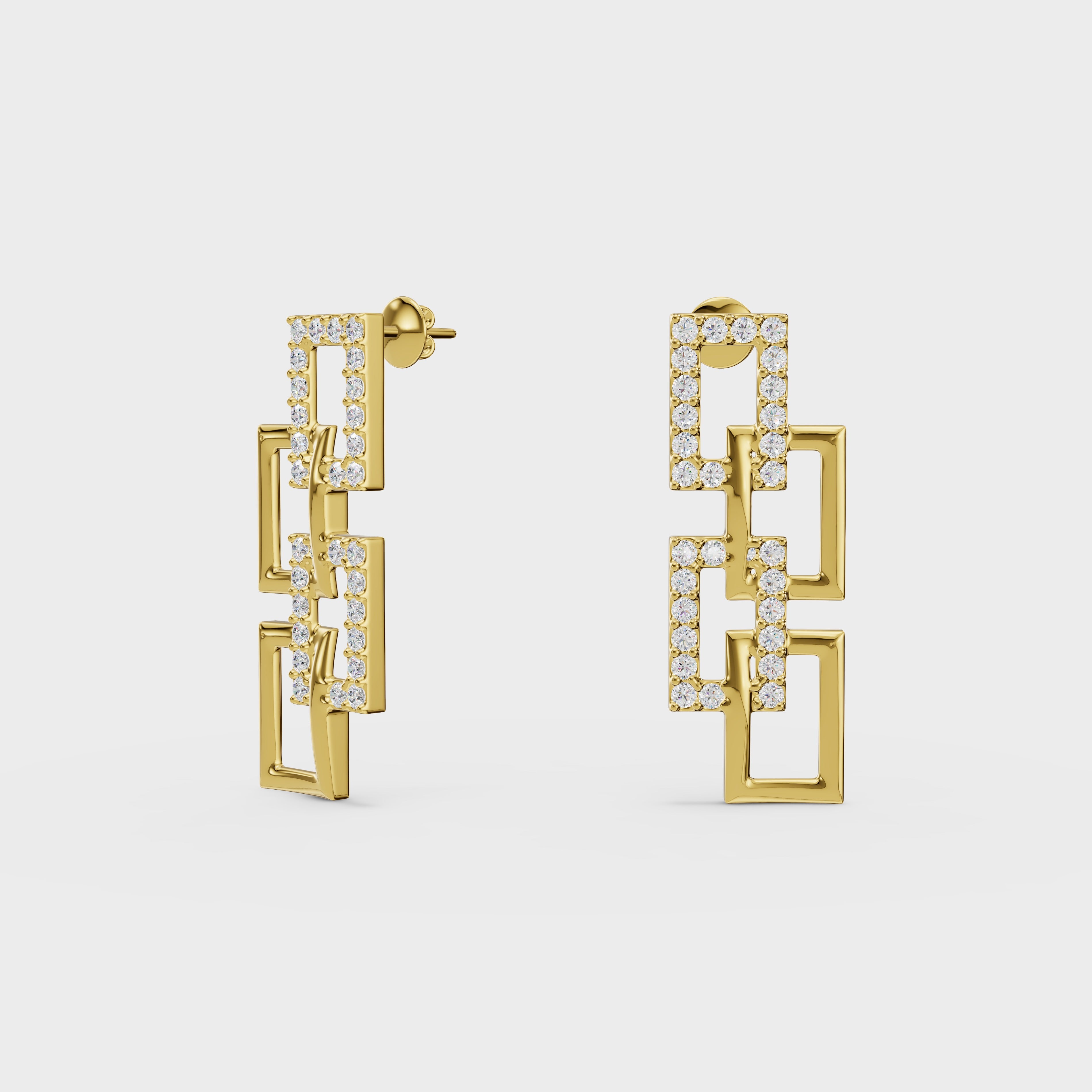 Link Diamond Drop Earrings