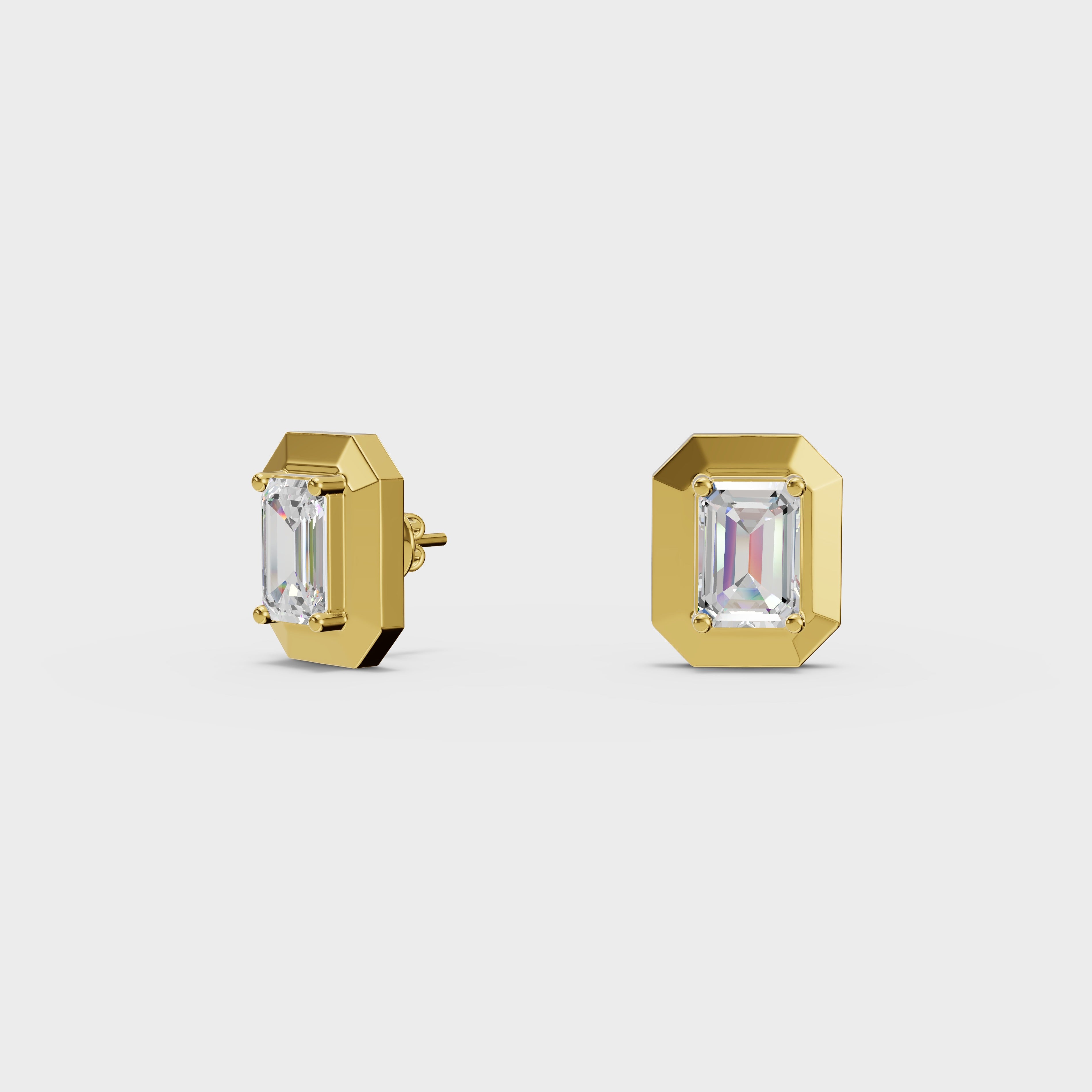 Emerald Edge Diamond Studs