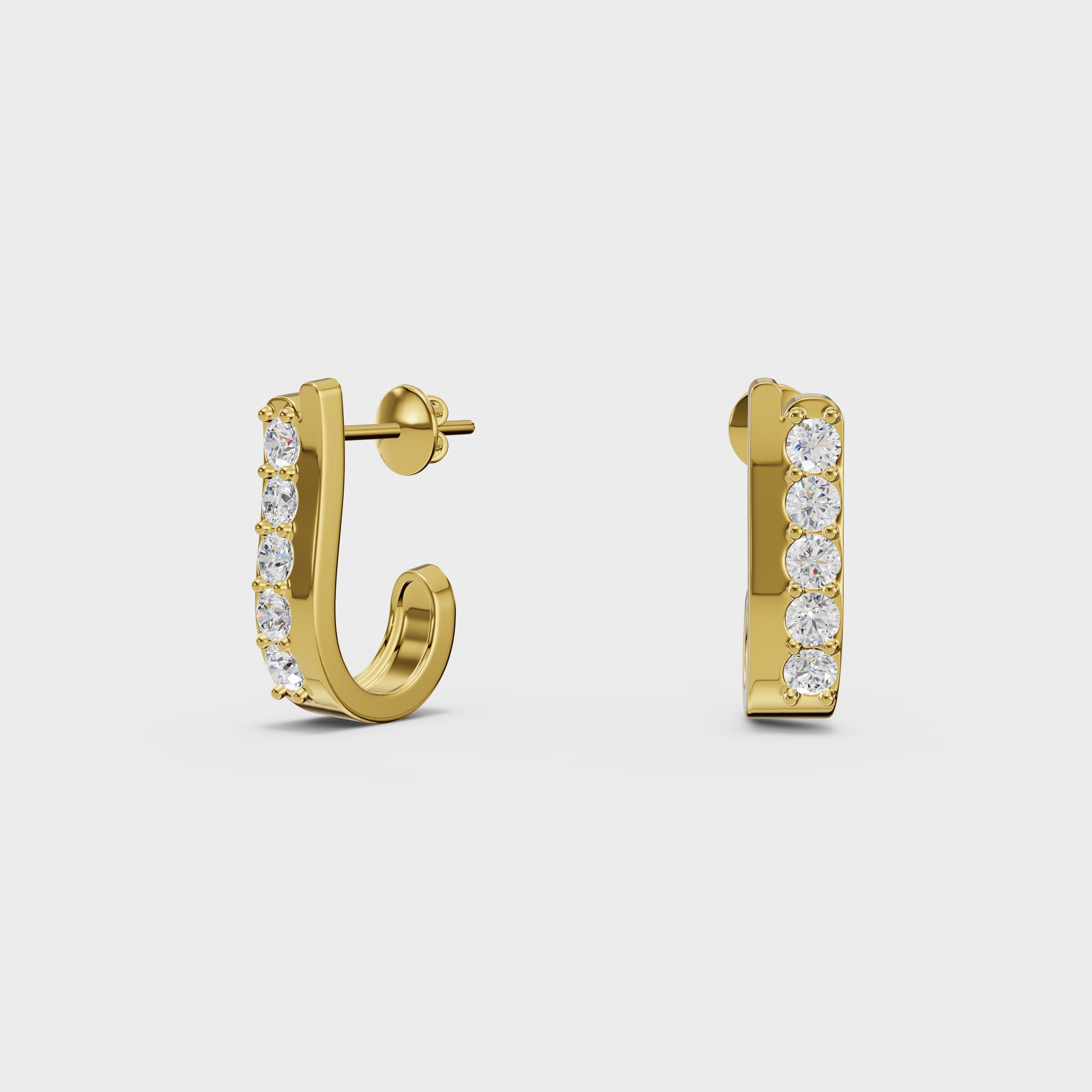 Sleek Diamond J-Hoops