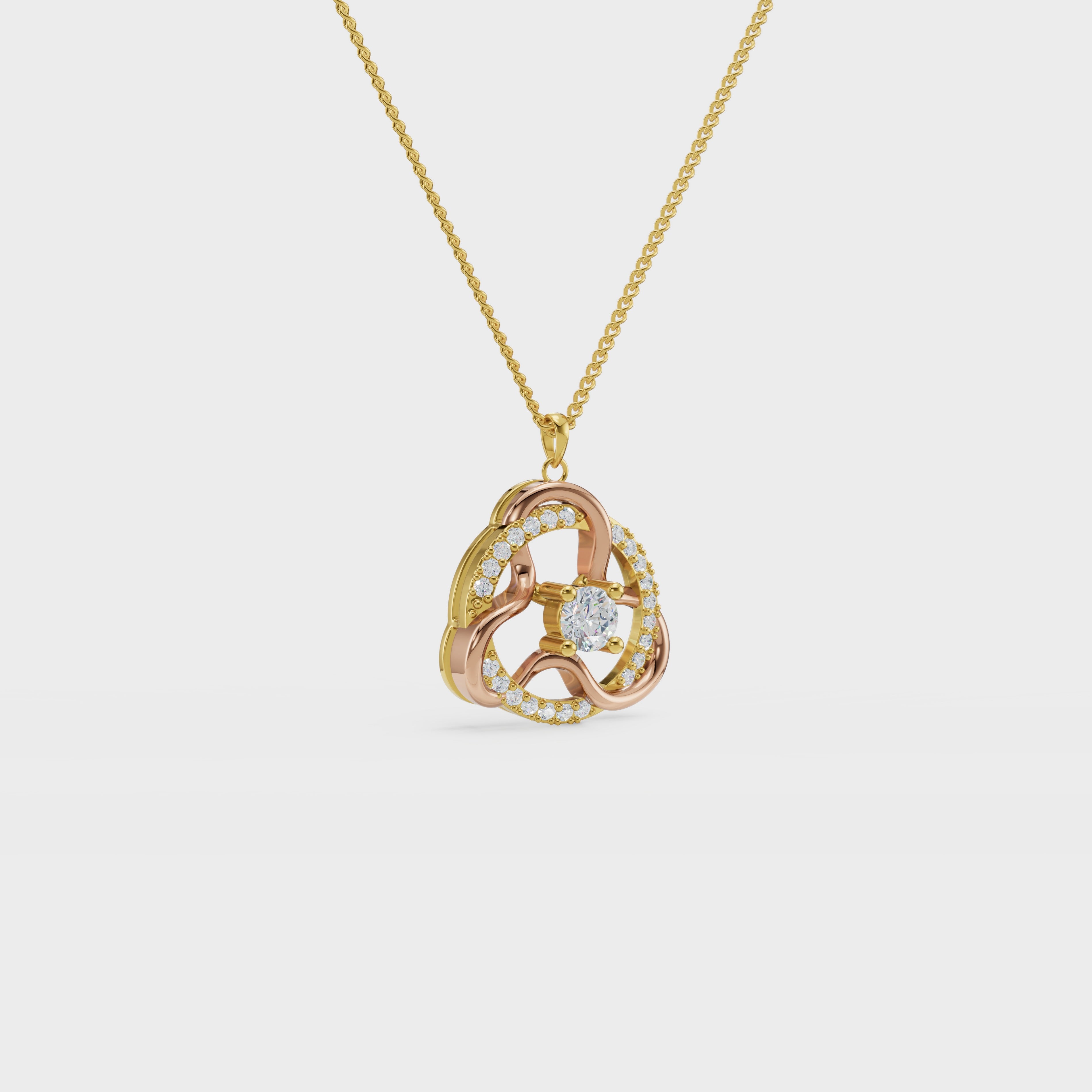 Trefoil Round Diamond Pendant