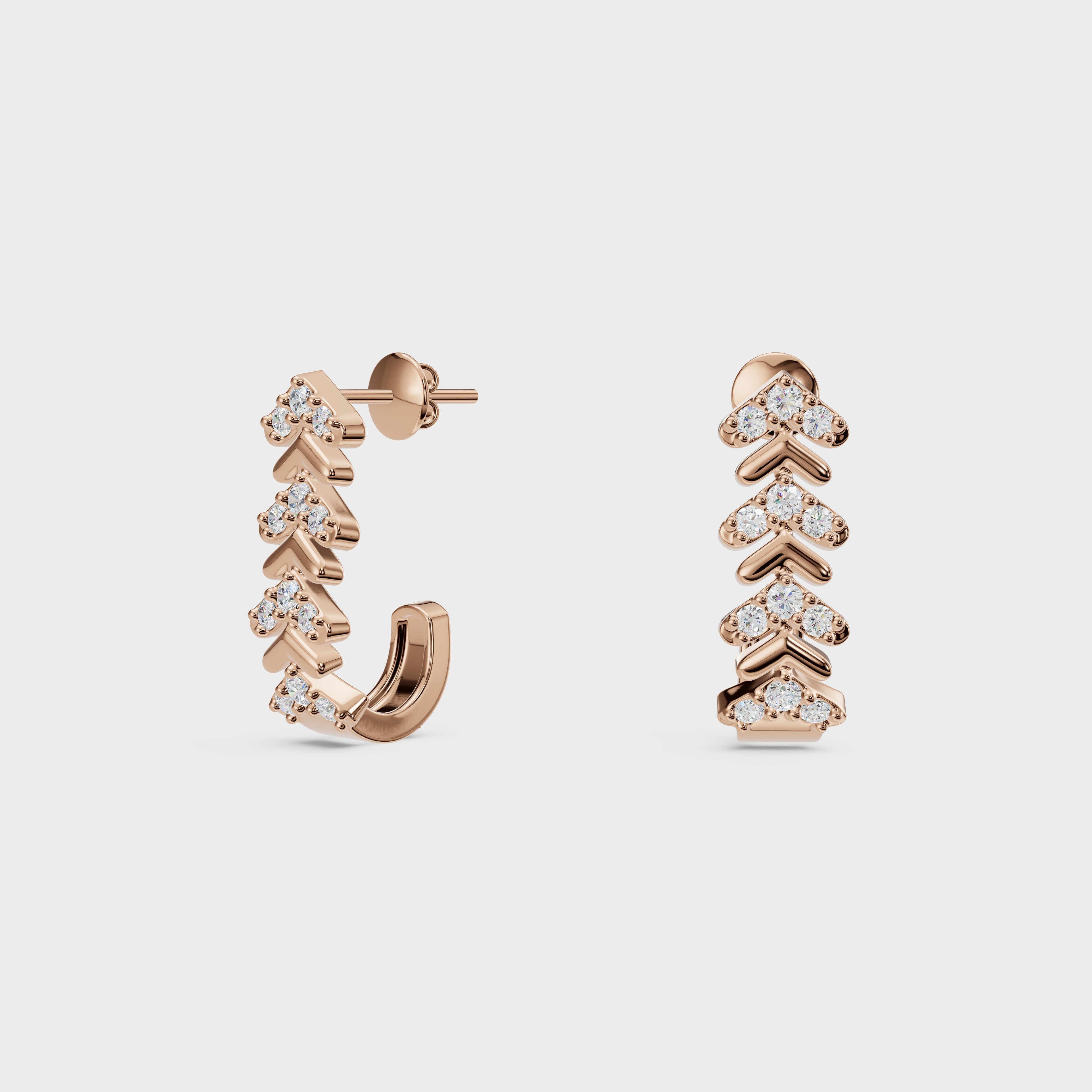V-Sparkle diamond Hoops