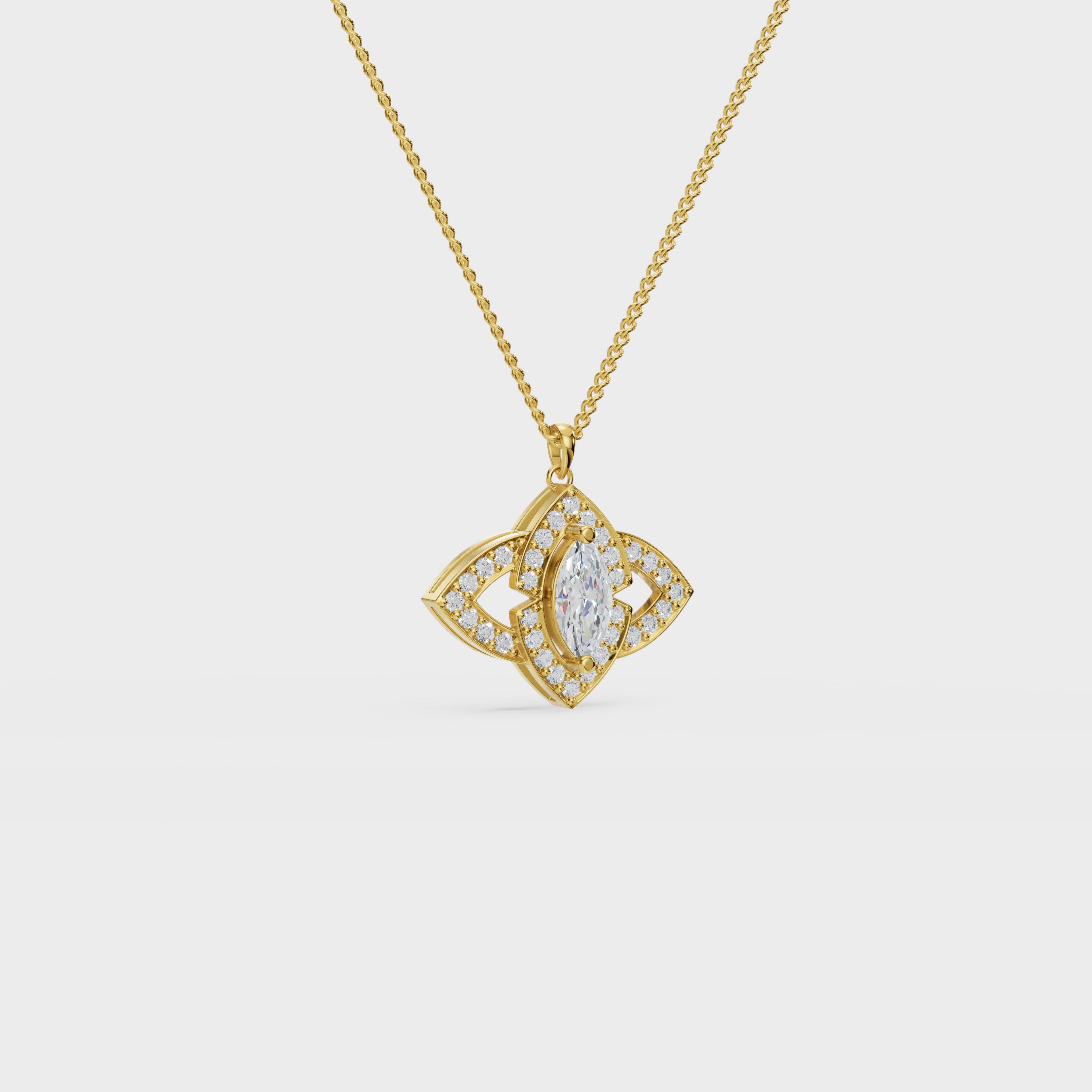 Halo evileye pear cut diamond Pendant