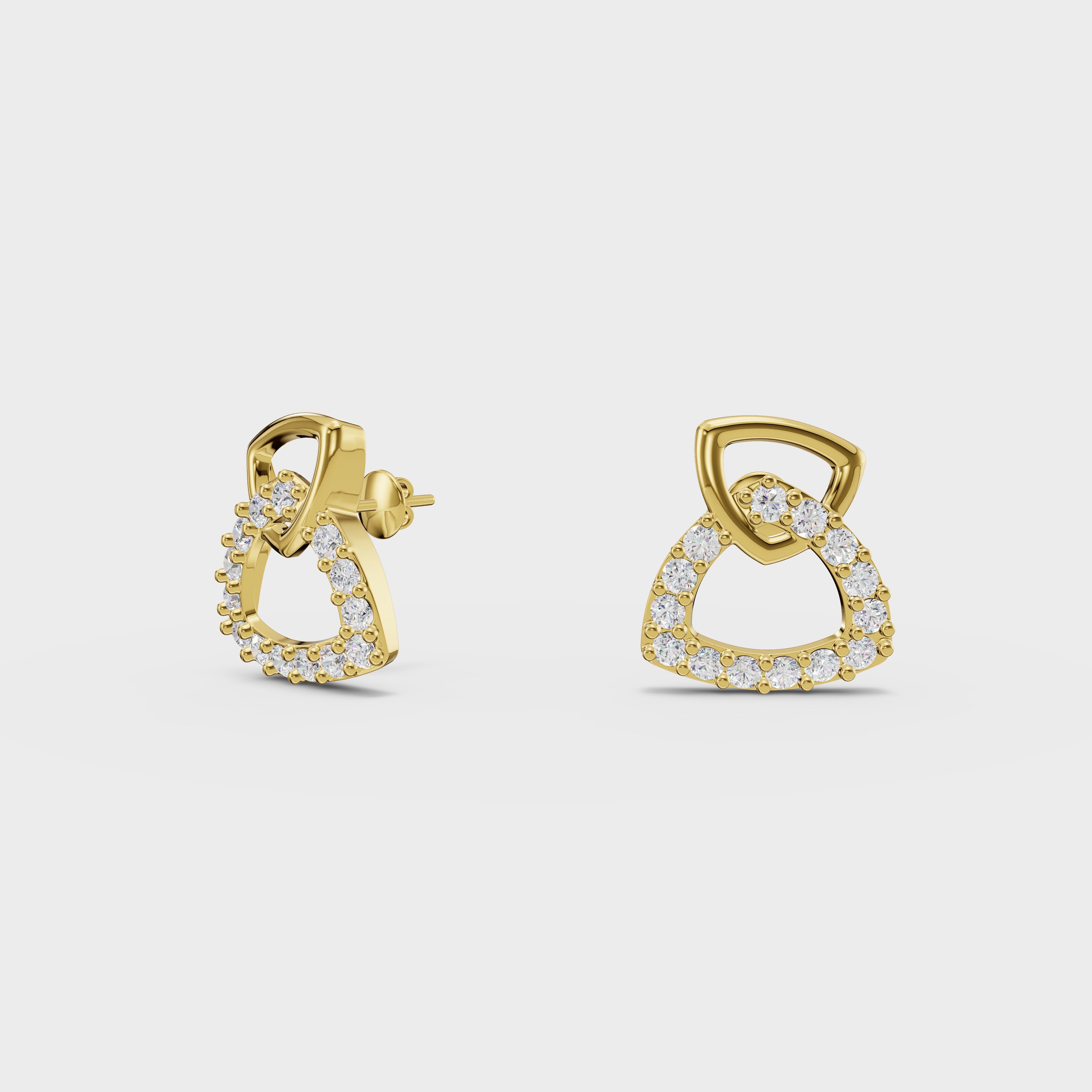 Dual Halo Diamond stud Earrings