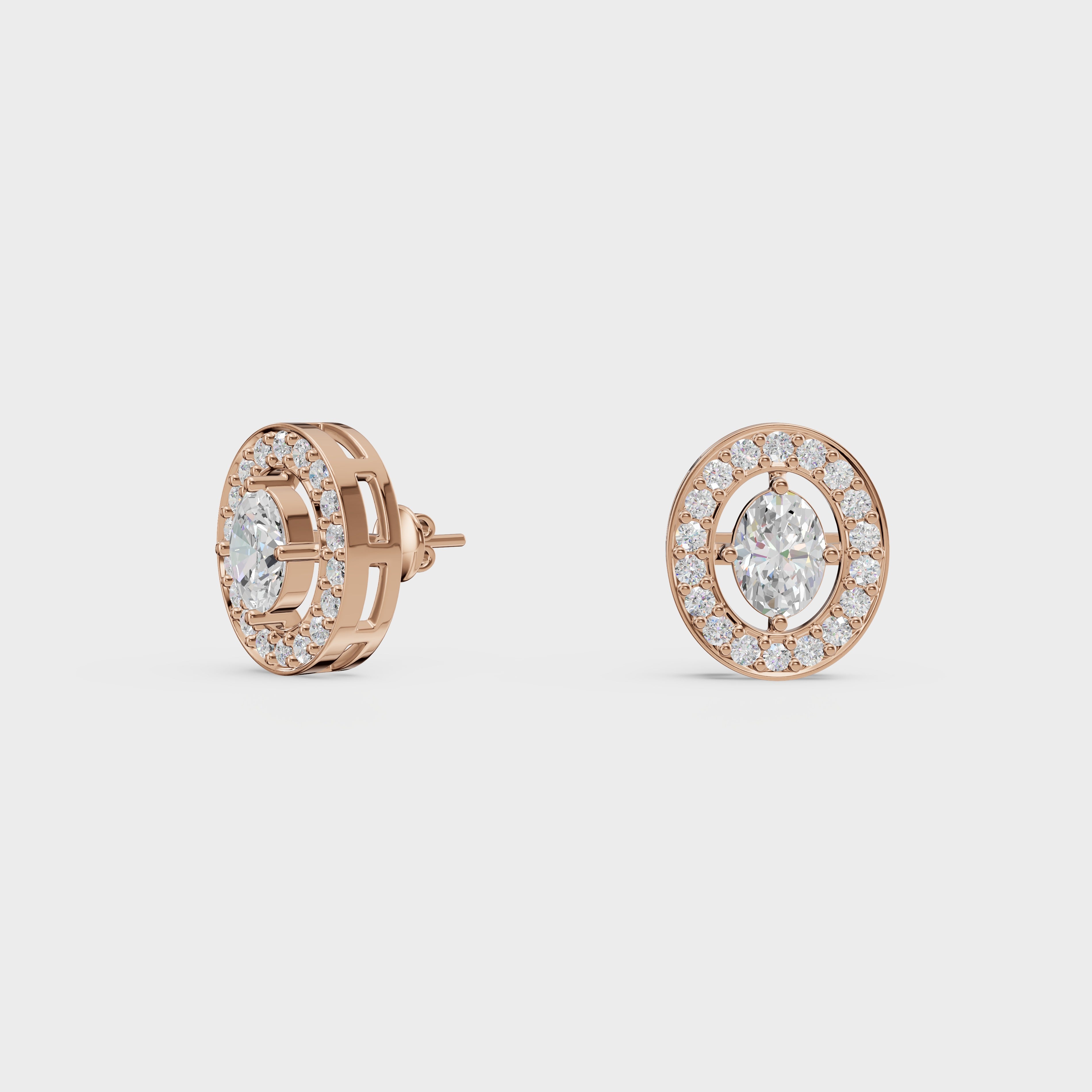 Diamond Aura Stud Earrings