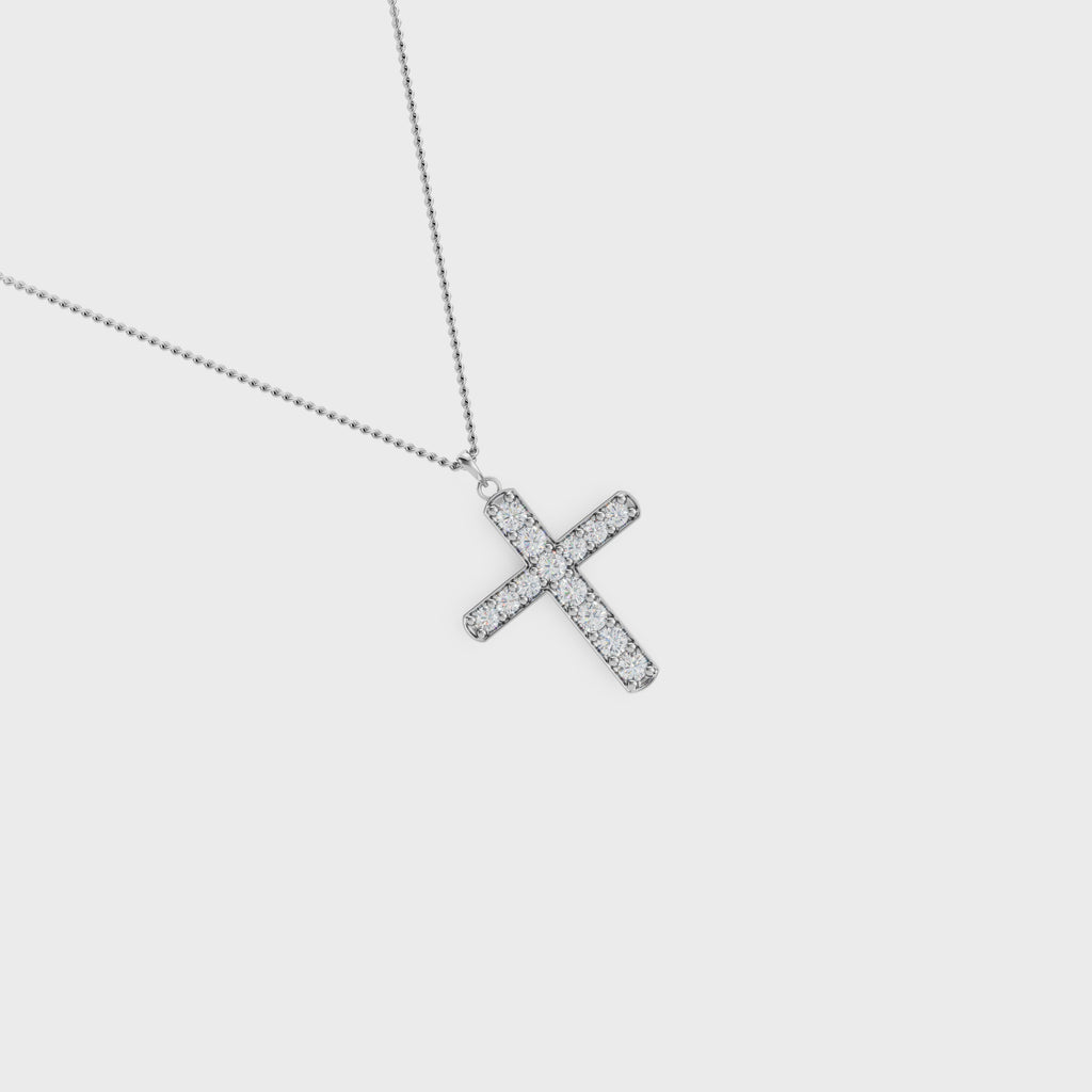 Christian Cross Round Diamond Pendant