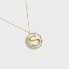 Crescent S Intial Pendant