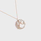 Crescent A Intial Pendant