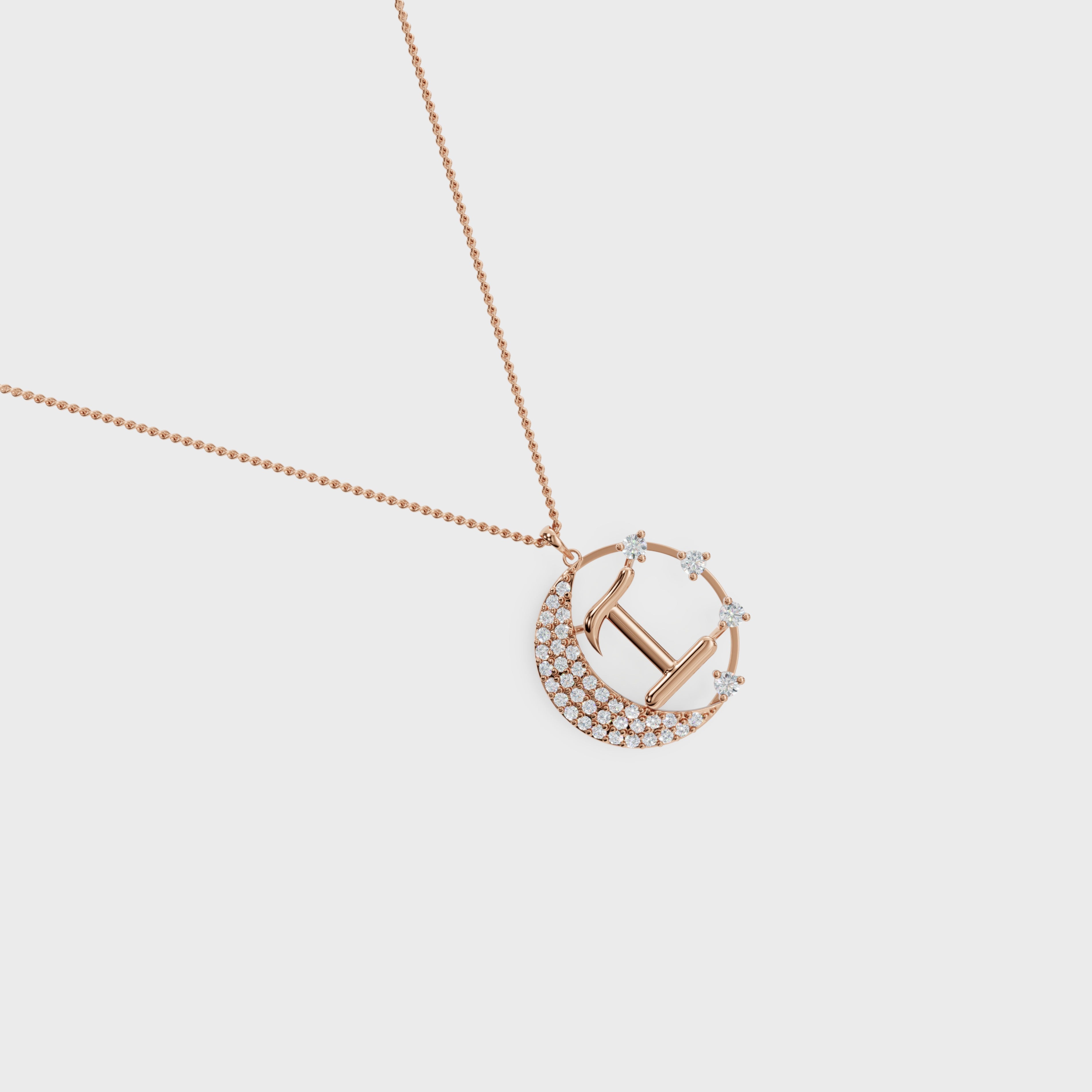 Crescent I Intial Pendant