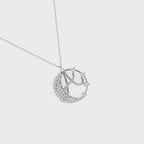 Crescent A Intial Pendant