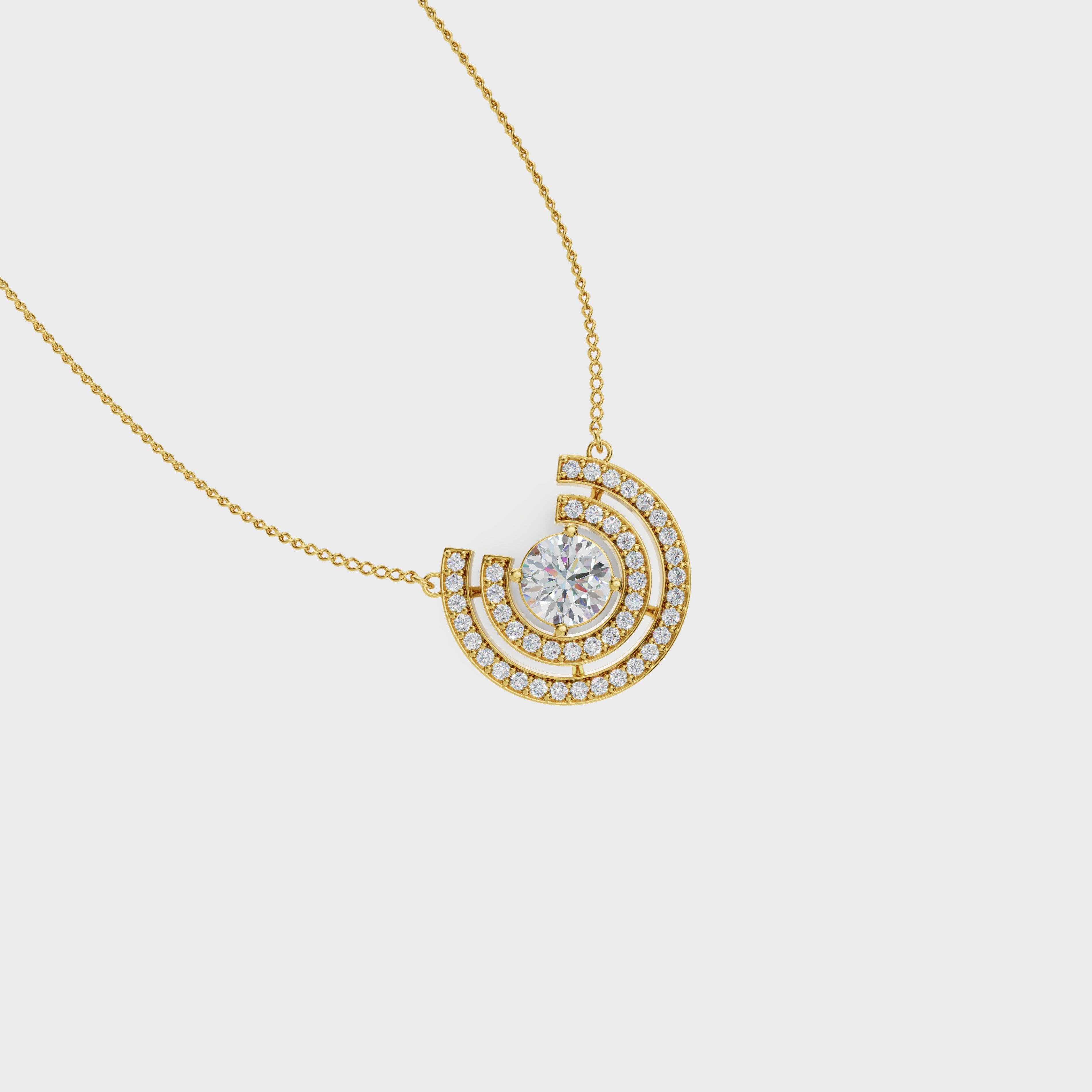 Good luck horseshoe Shape diamond pendant