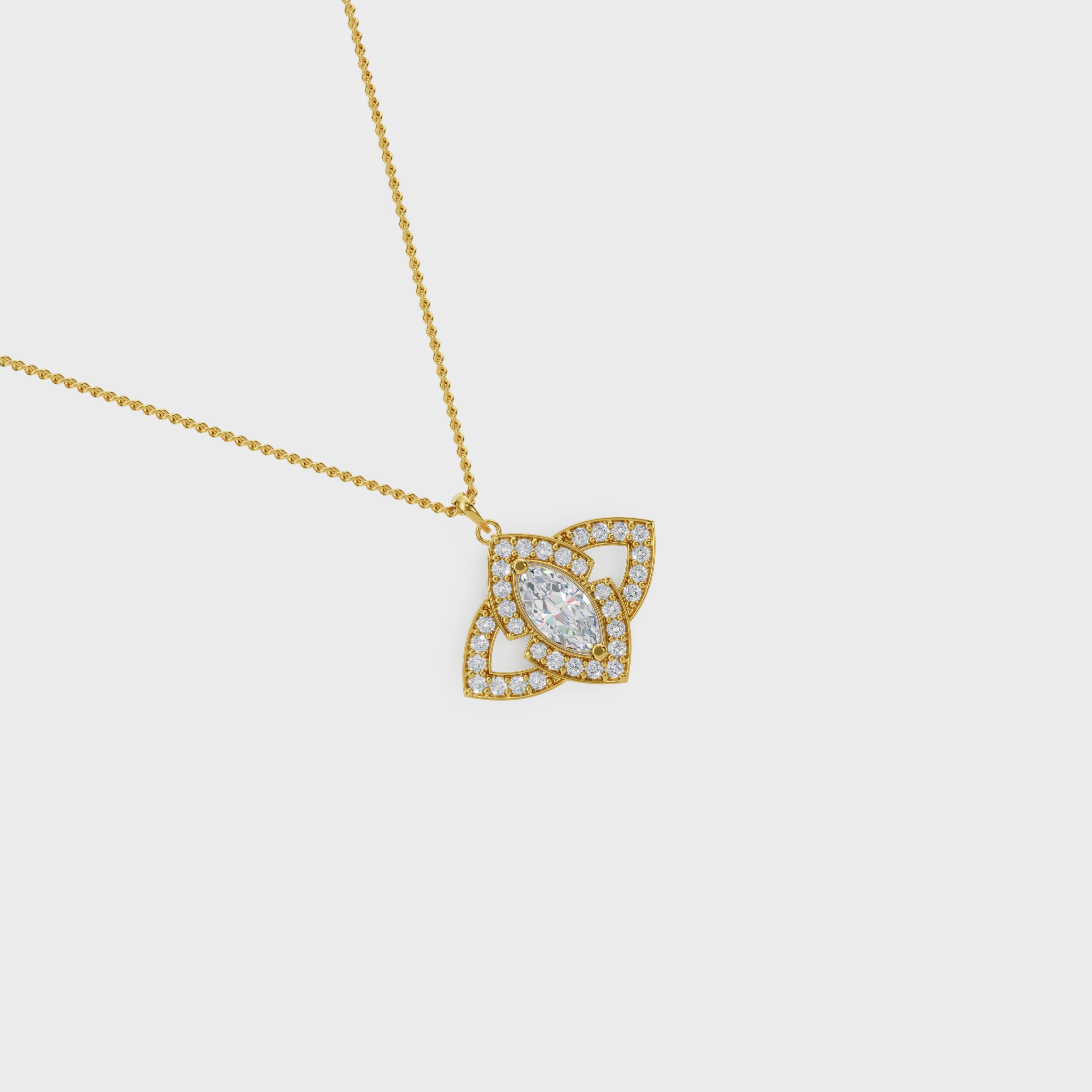 Halo evileye pear cut diamond Pendant