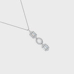 Art Deco Baguette and Round Diamond Pendant