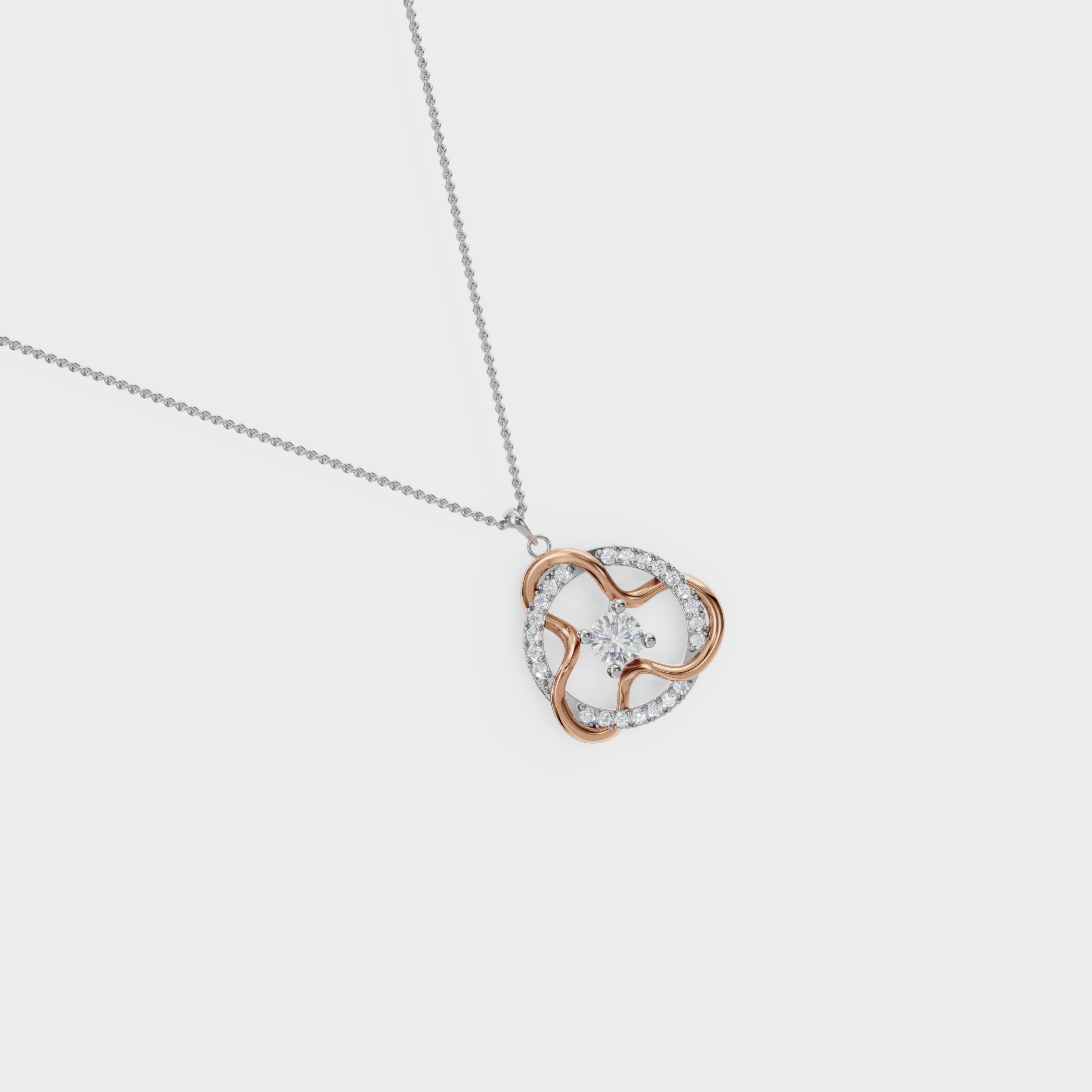 Trefoil Round Diamond Pendant