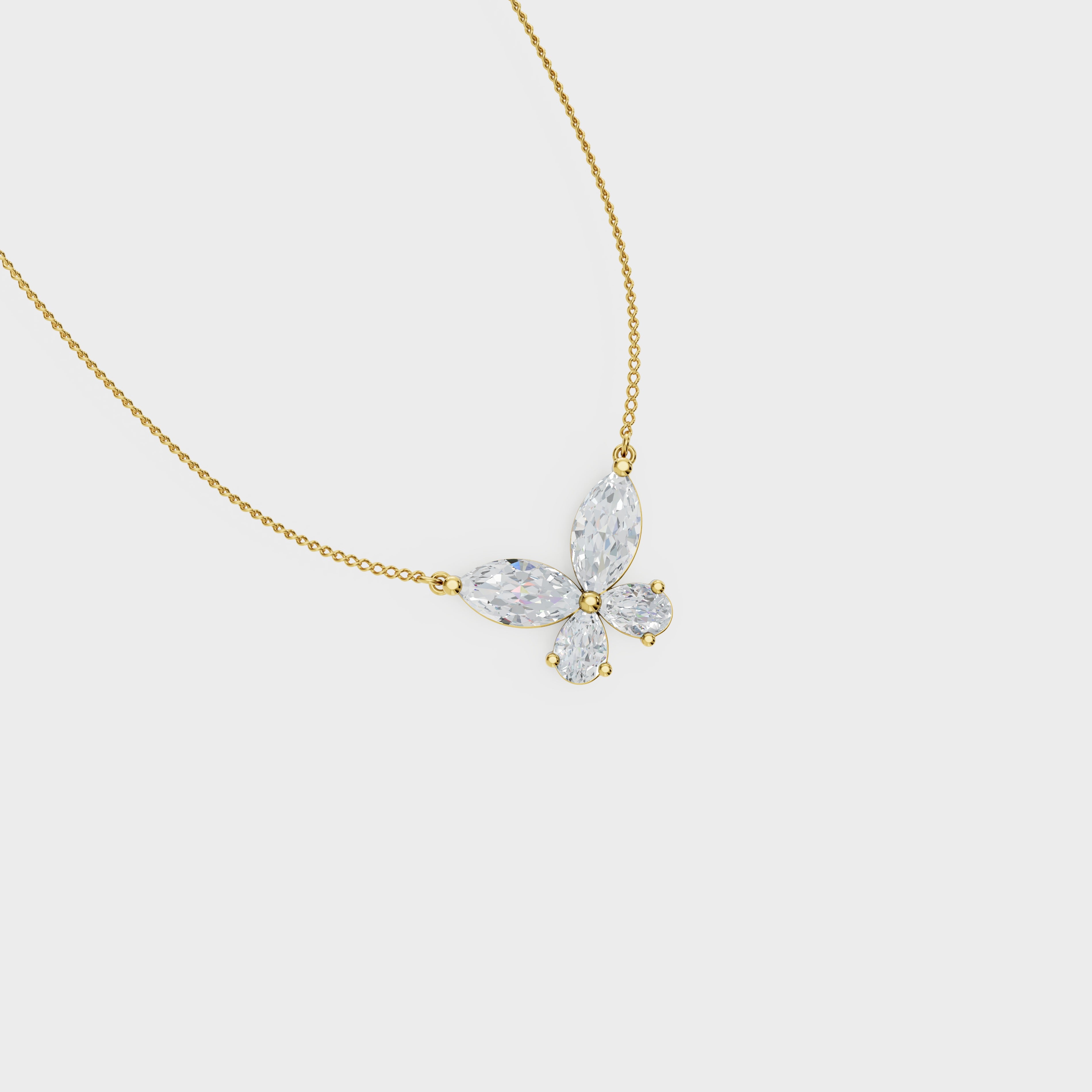 Flying Beauty Butterfly Elegant Marquise Cut Pendant