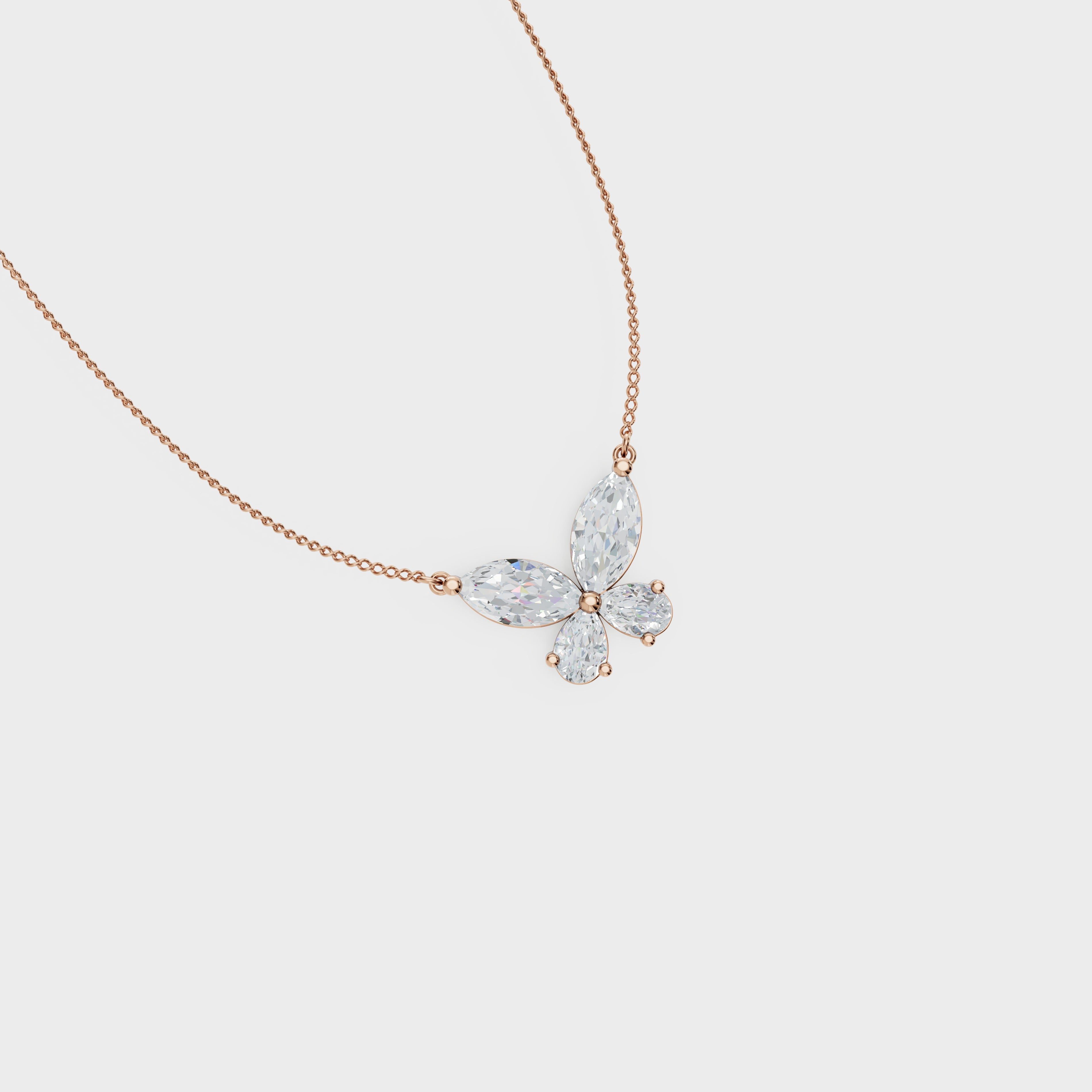 Flying Beauty Butterfly Elegant Marquise Cut Pendant