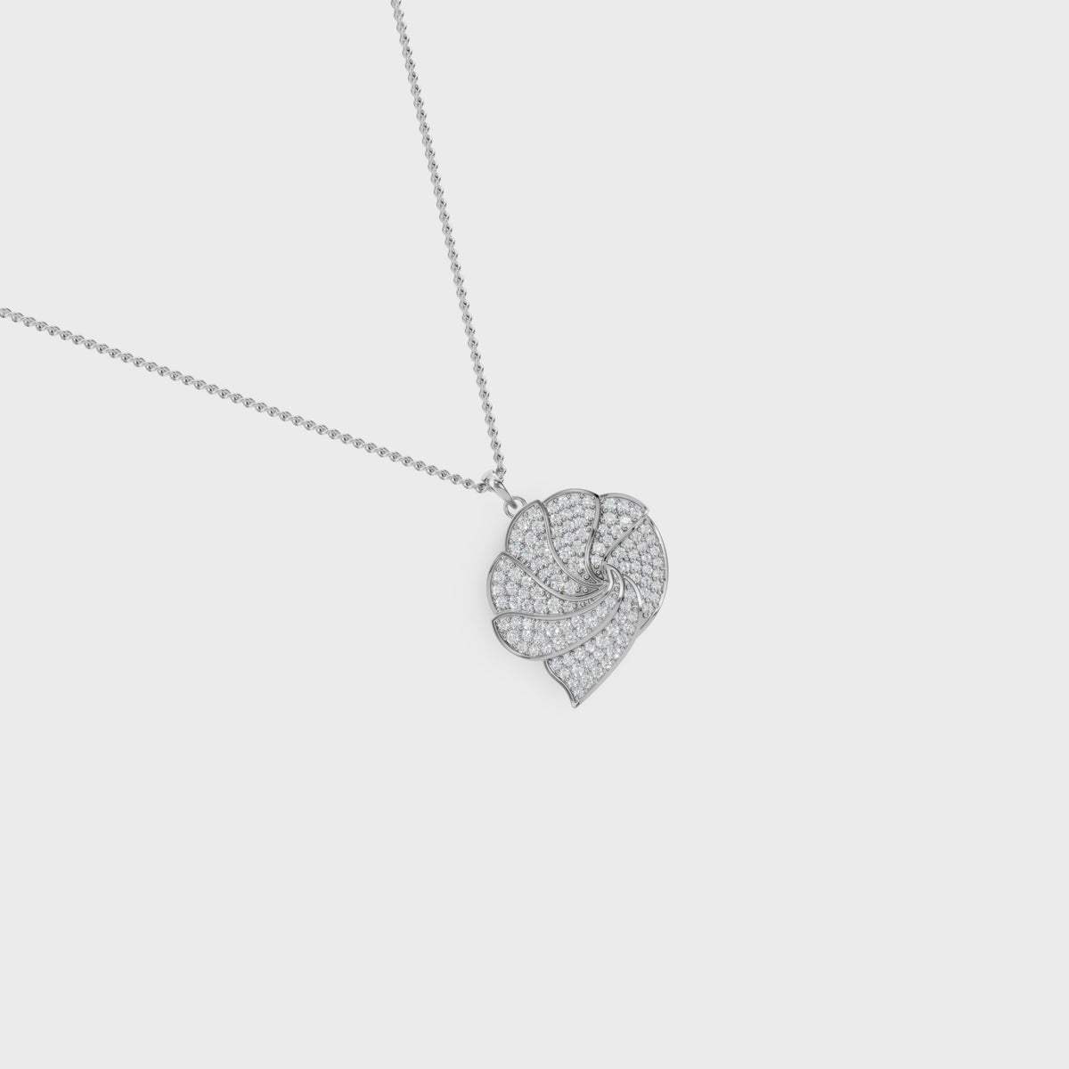 Ocean Swirl Inspired Diamond Pendant