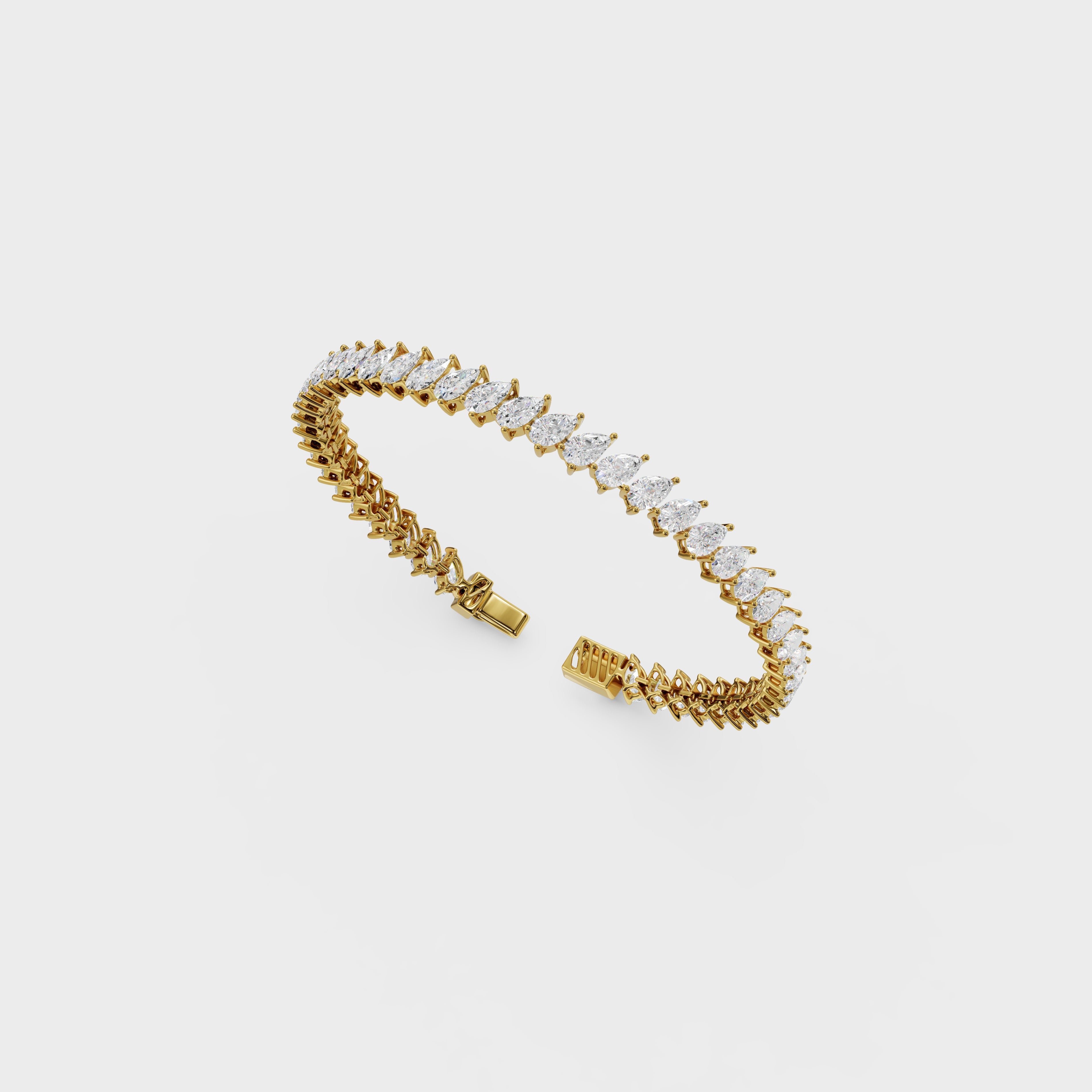 Luxe Spark Leaf Tennis Bracelet