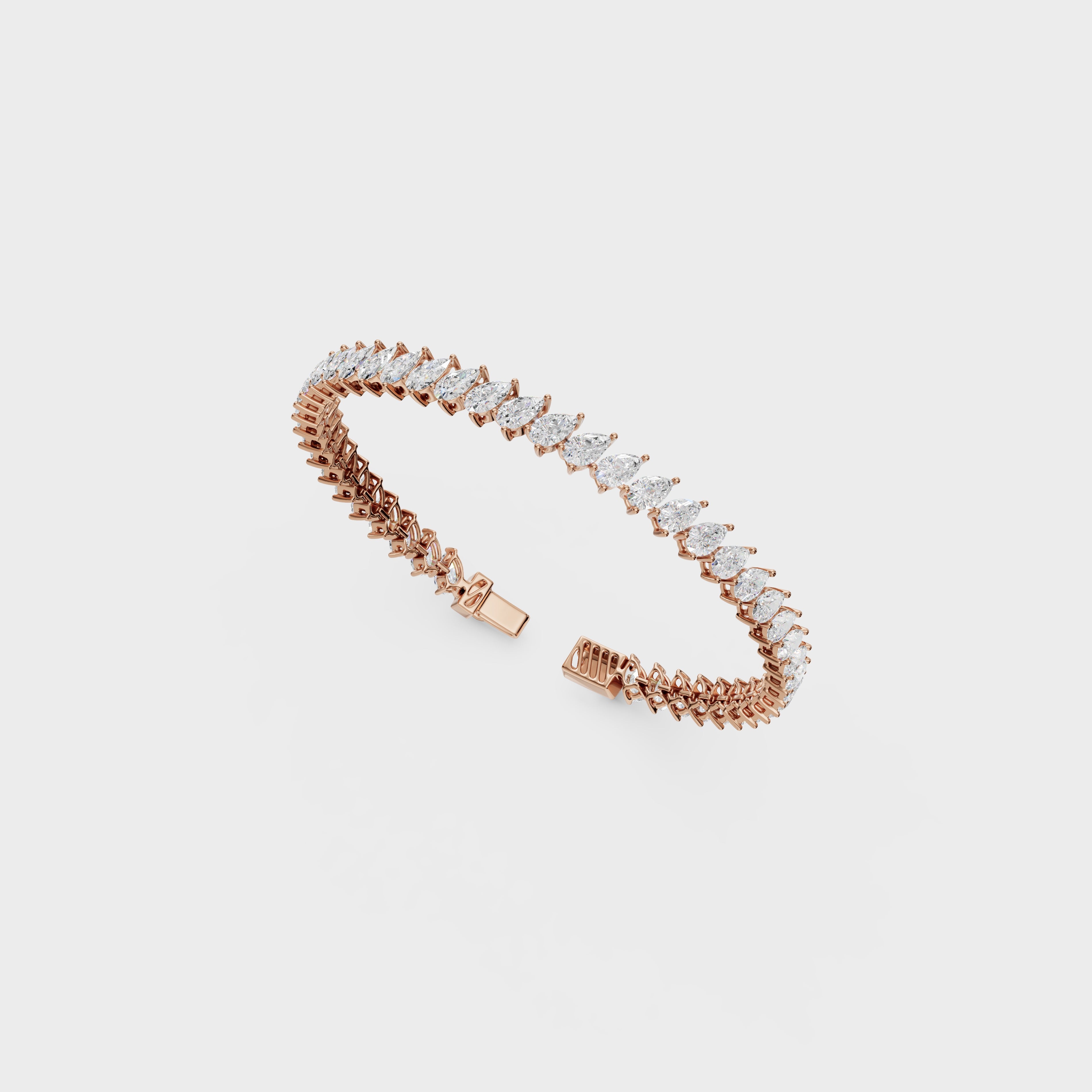 Luxe Spark Leaf Tennis Bracelet