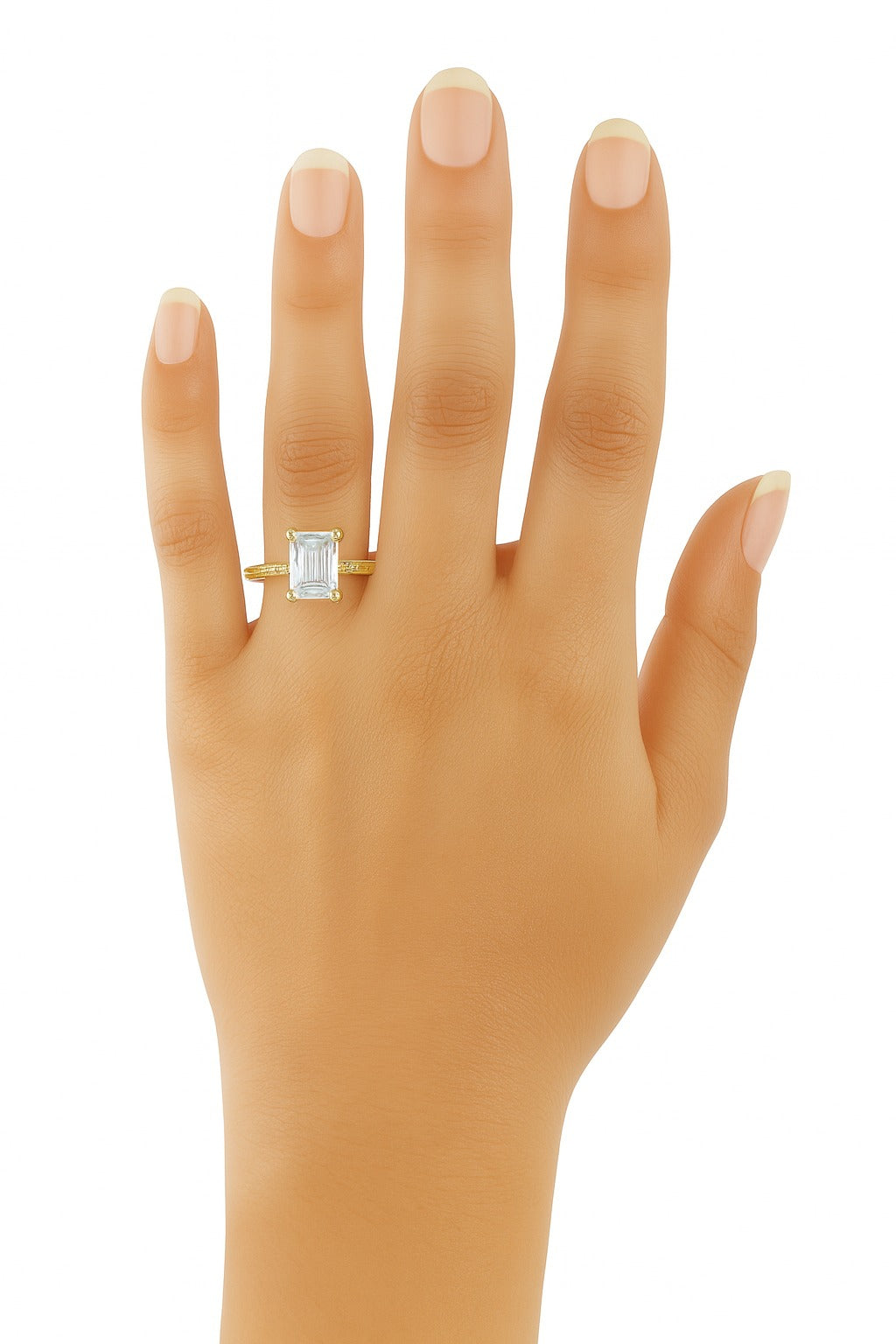 Emerald Cut Crossover Engagement Ring