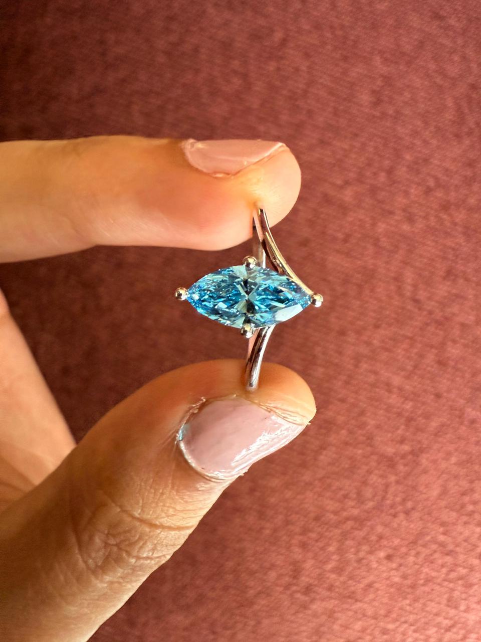 Blue marquise cut Ring