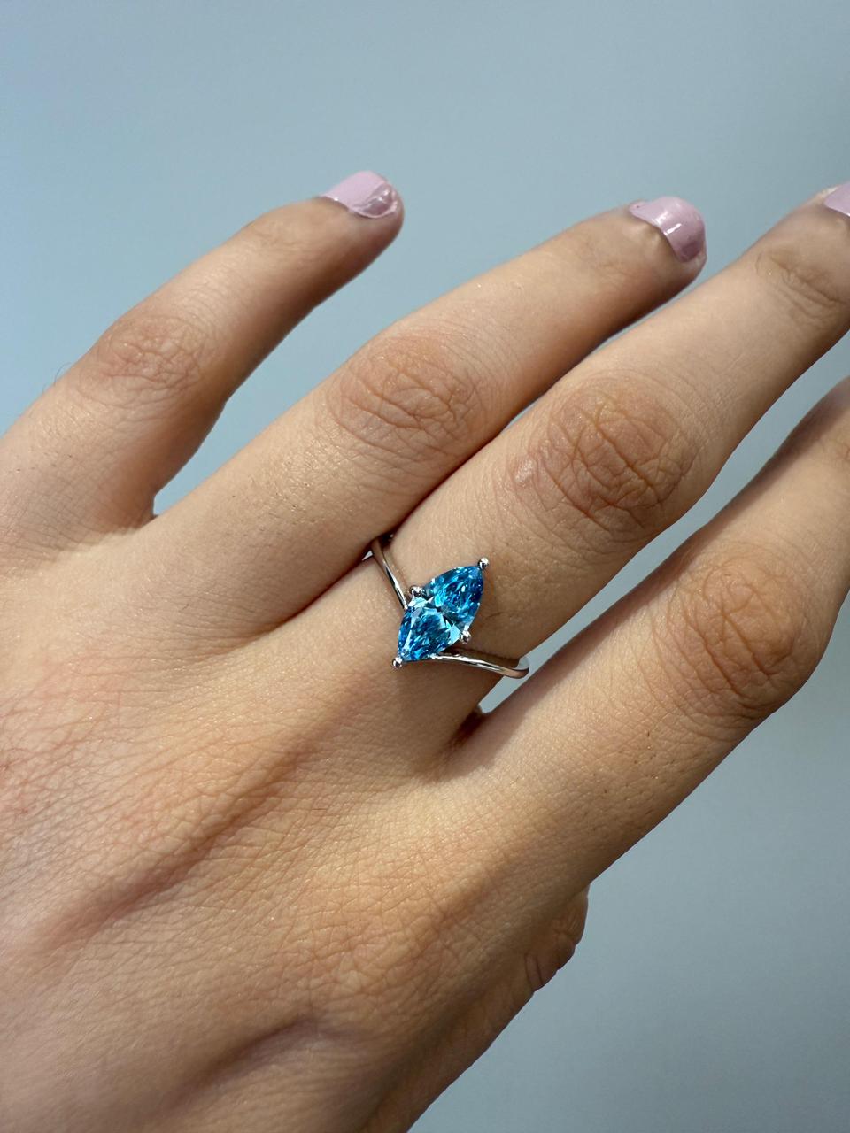 Blue marquise cut Ring
