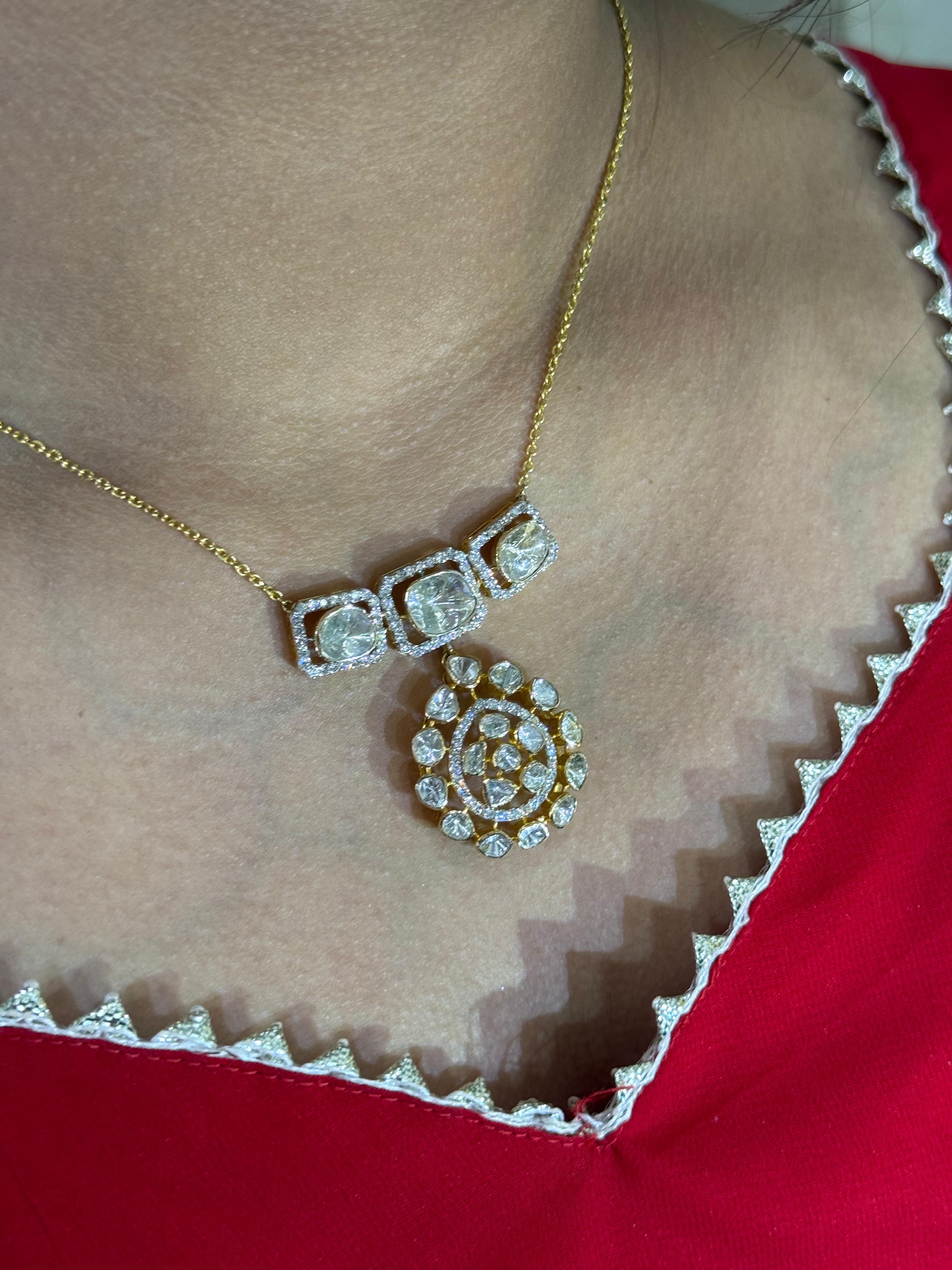 Square Symphony Polki Pendant