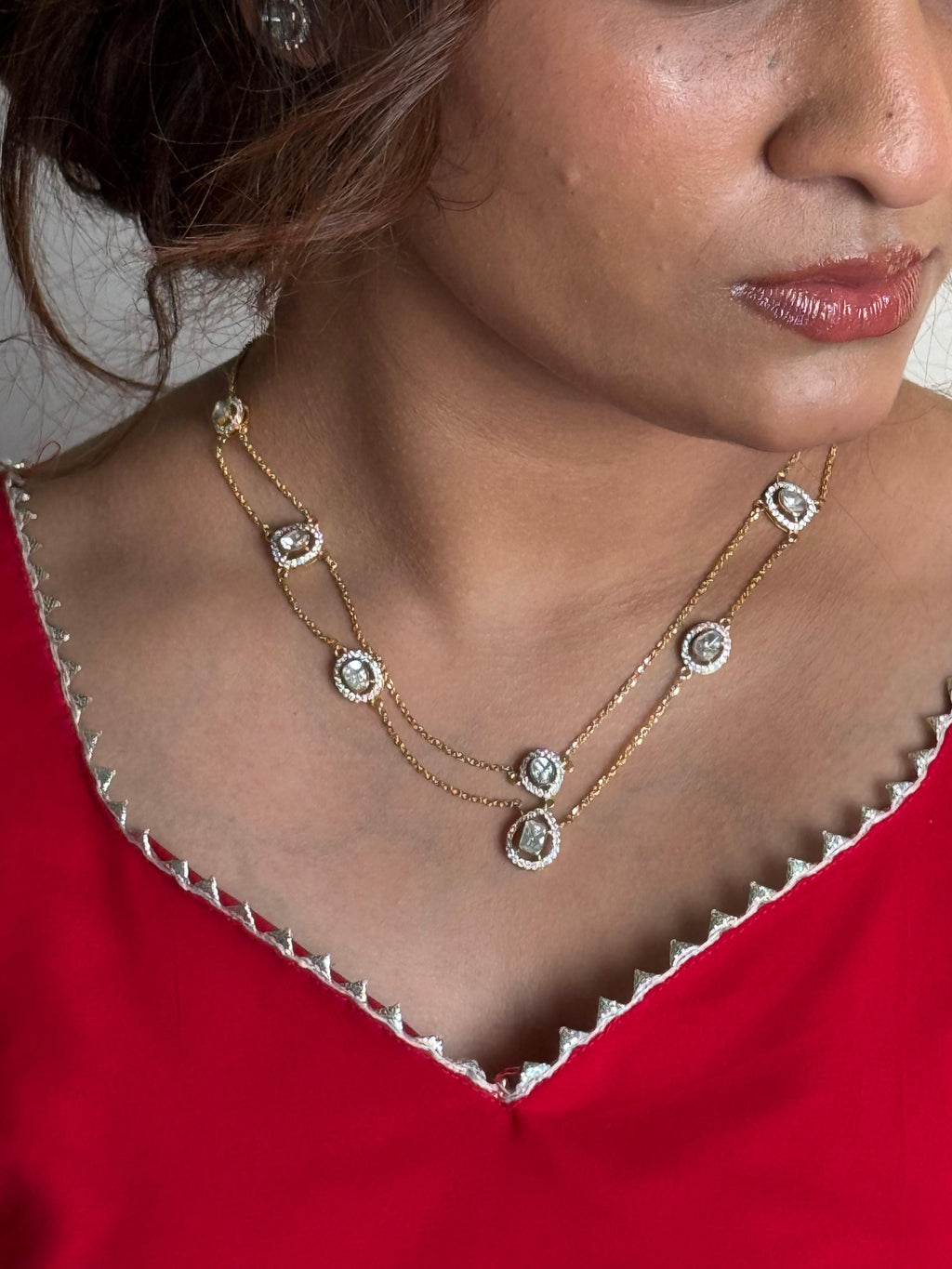 Layer Polki Necklace Set