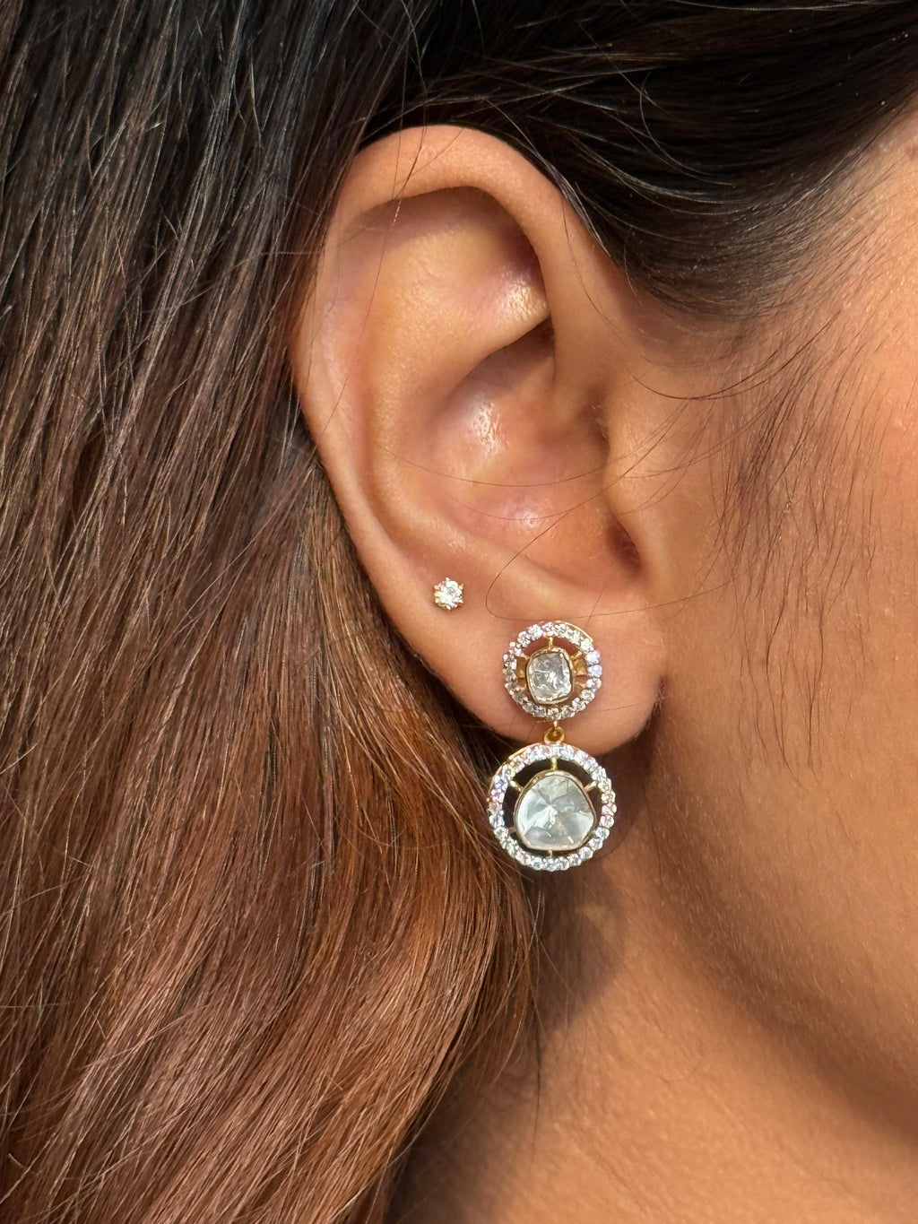 Gulbahaar Graduation Polki Pendant set